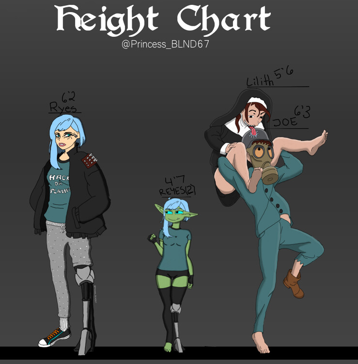 OC height chart and comparison by iisjah on DeviantArt