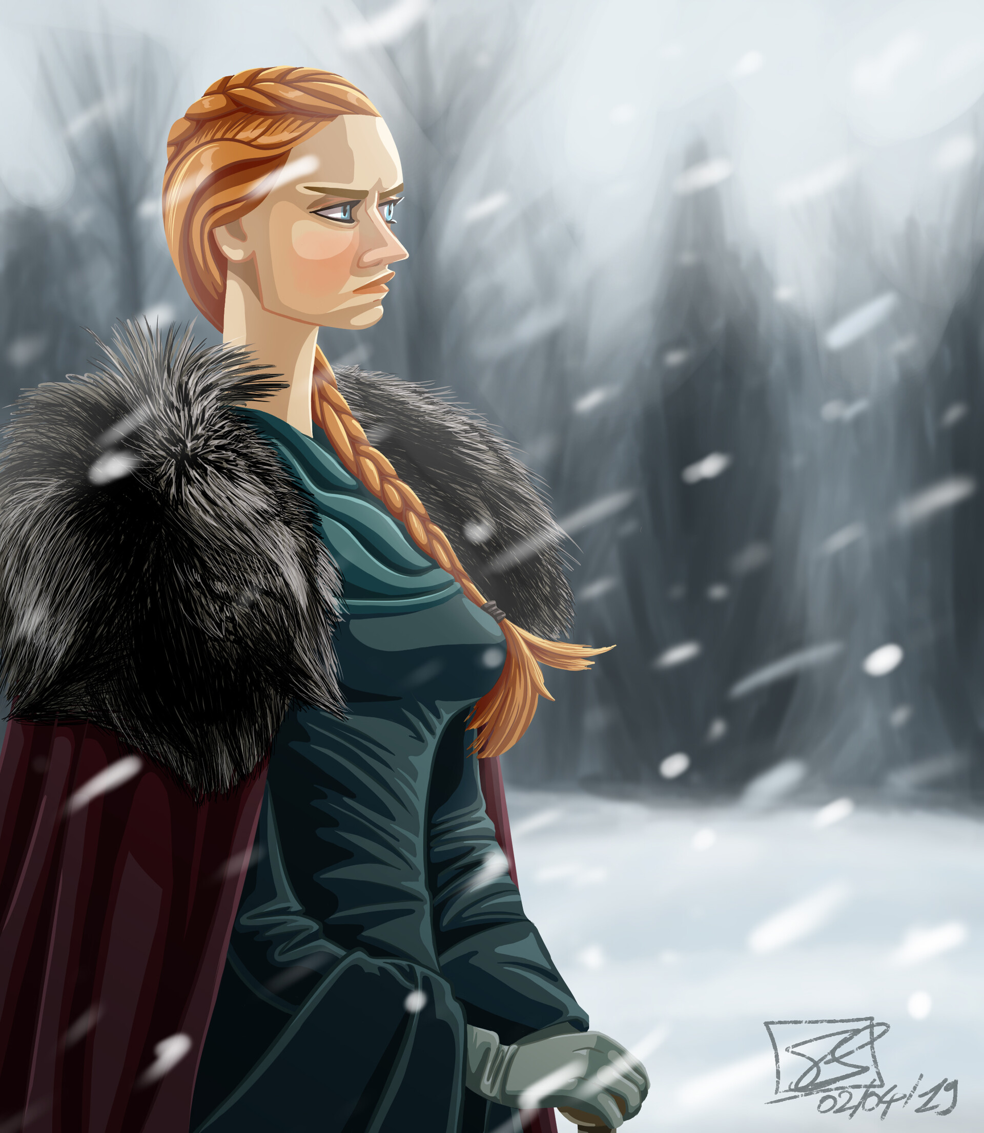 This is a fan art of Sansa Stark I've made for fun and for practice wi...