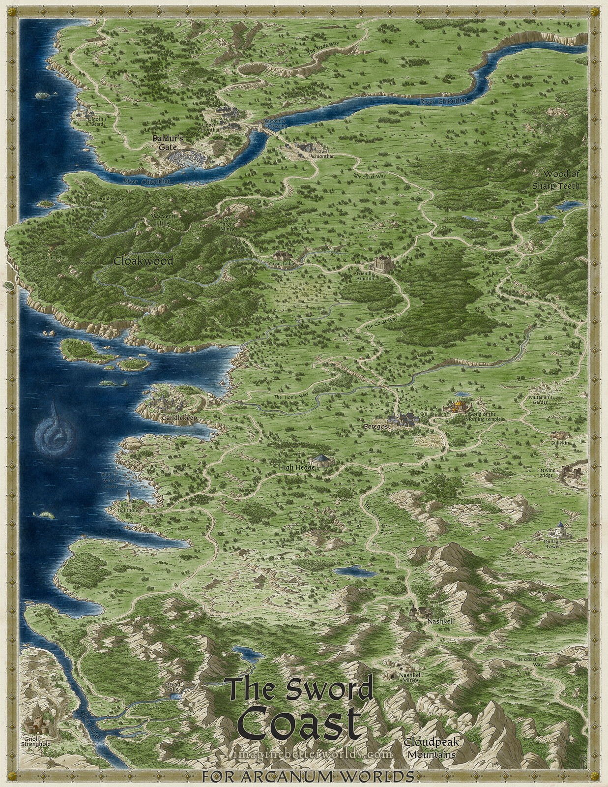 John Stevenson - Baldur's Gate - Sword Coast map