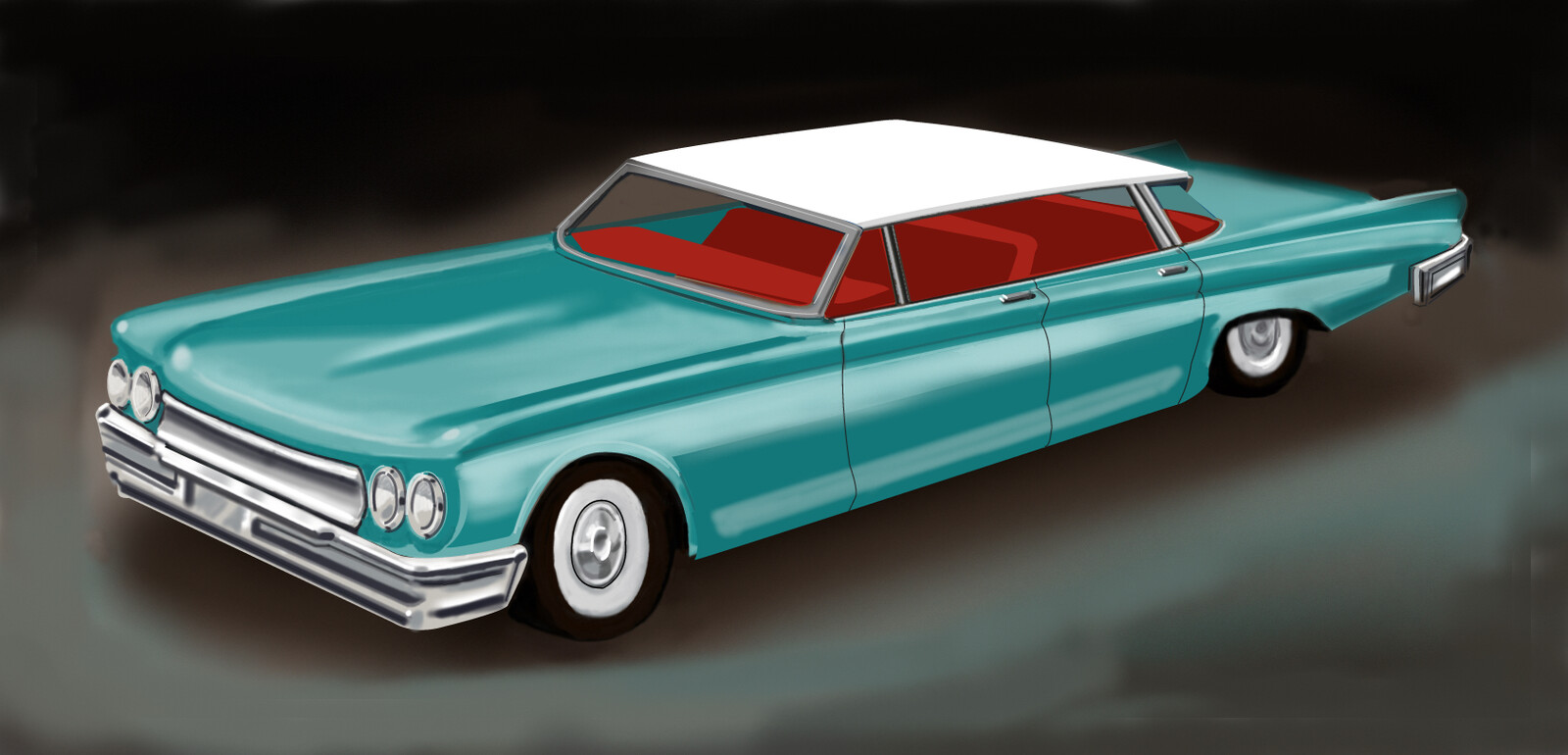 Digital drawing of a toy car.