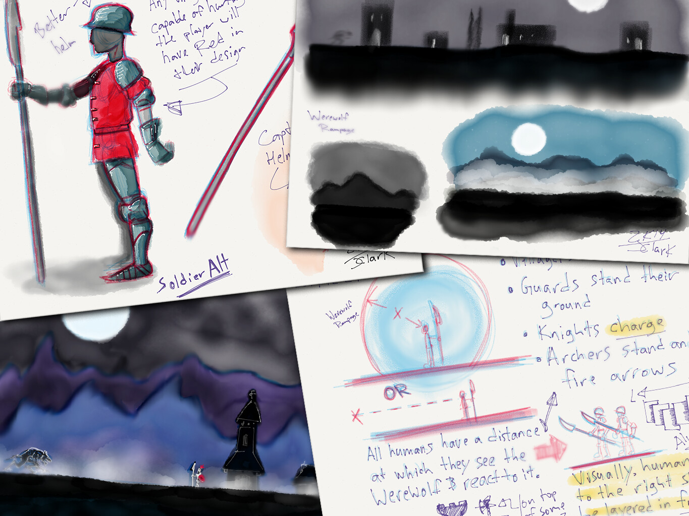 A sampling of the notes and sketches I made for this project.