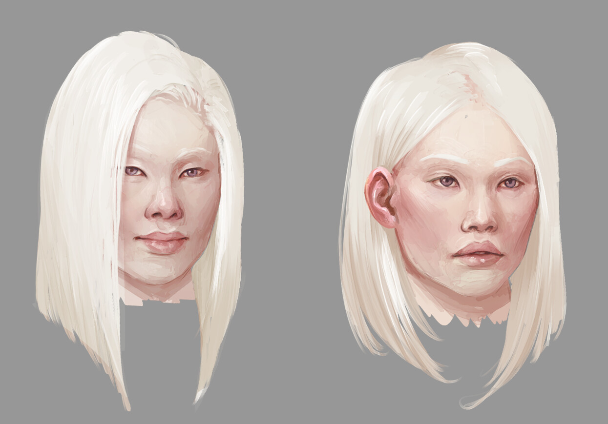 Tried different faces for exploration of her character, rendered out the top 2 picks
