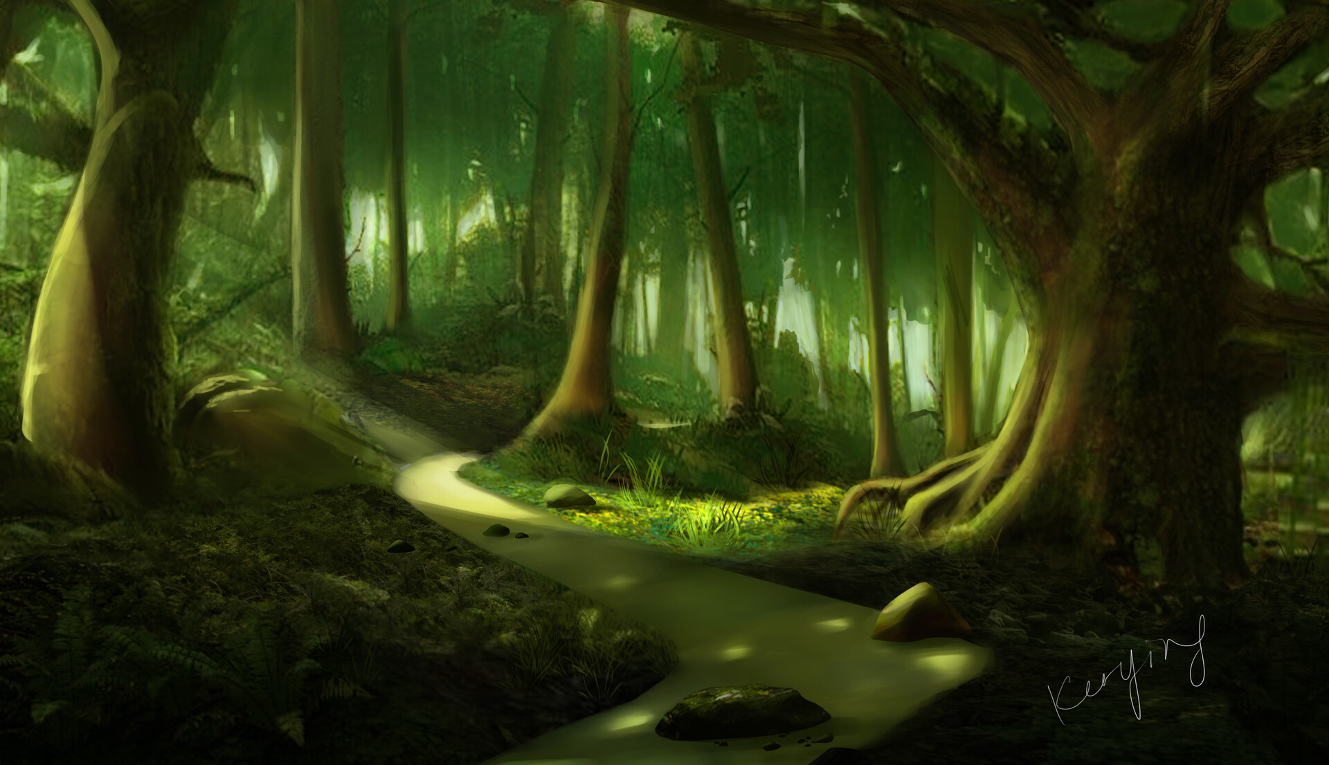Artstation Matte Painting Forest Kerying Yu