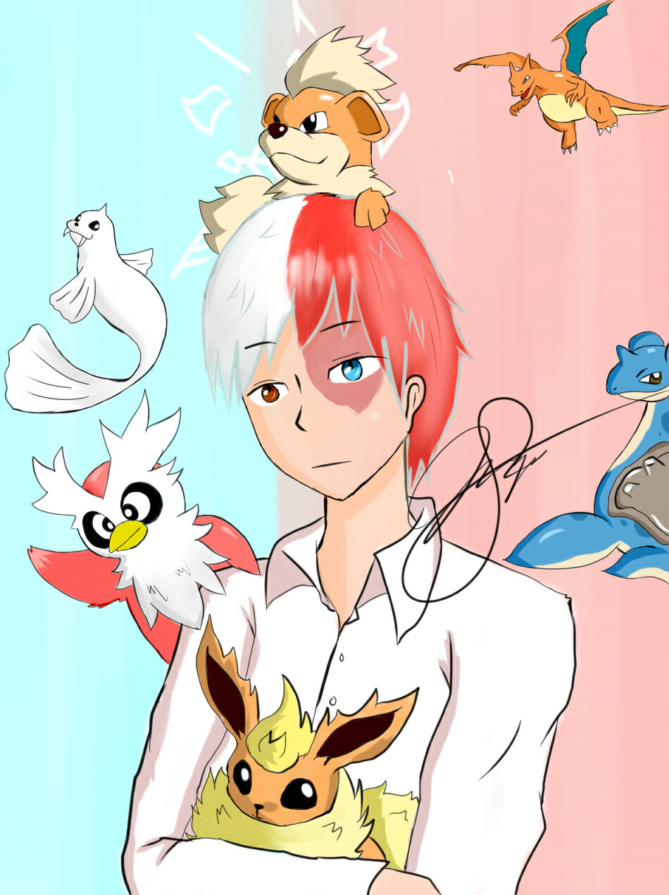 Artstation Todoroki Pokemon Trainer Creepypooptato Art