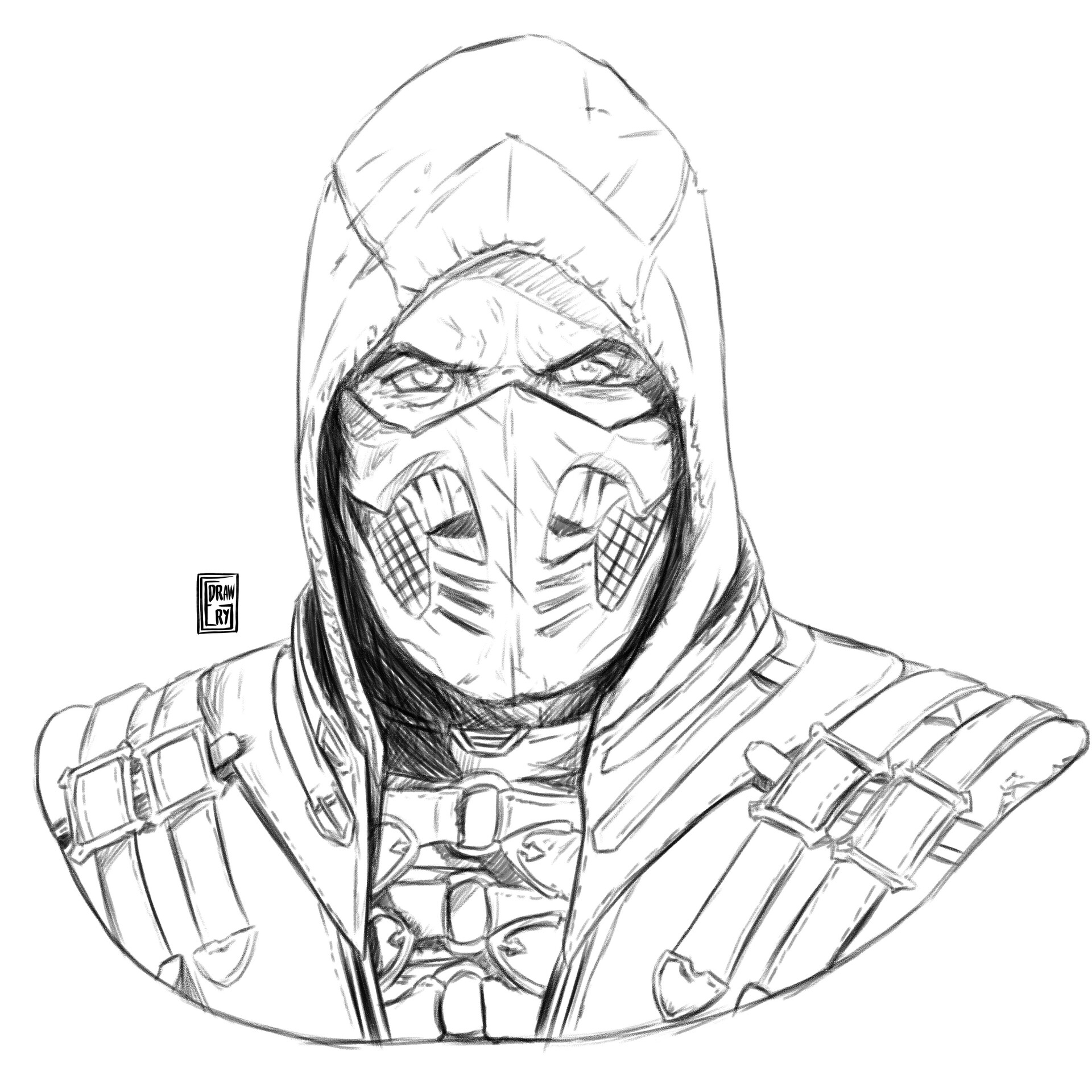 How To Draw Scorpion From Mortal Kombat 11 Step By St vrogue.co