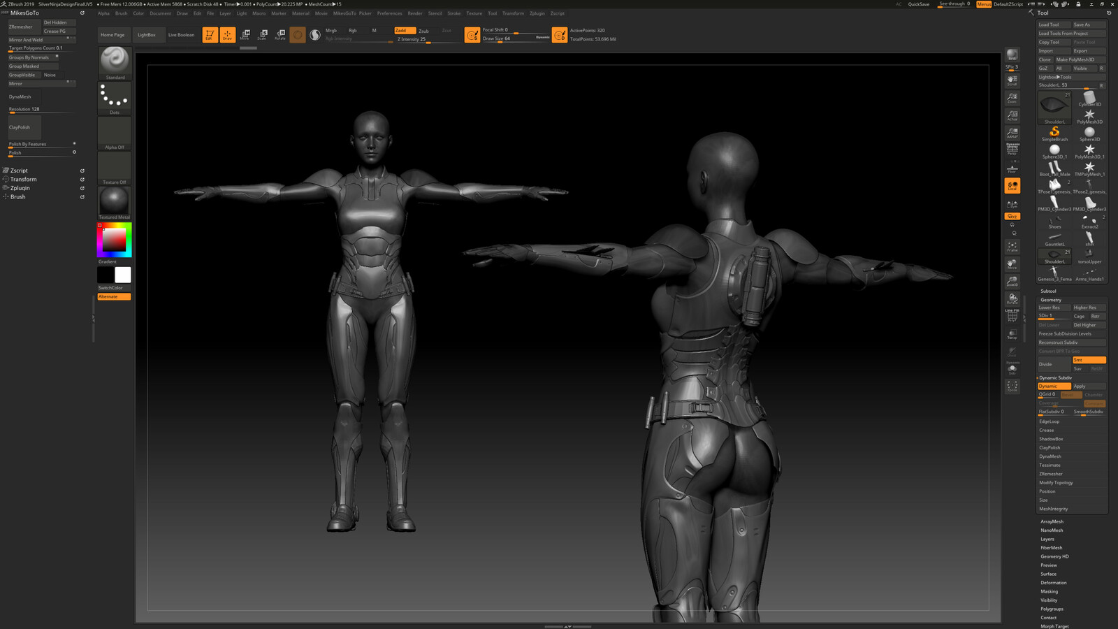 Sculpture and suit design