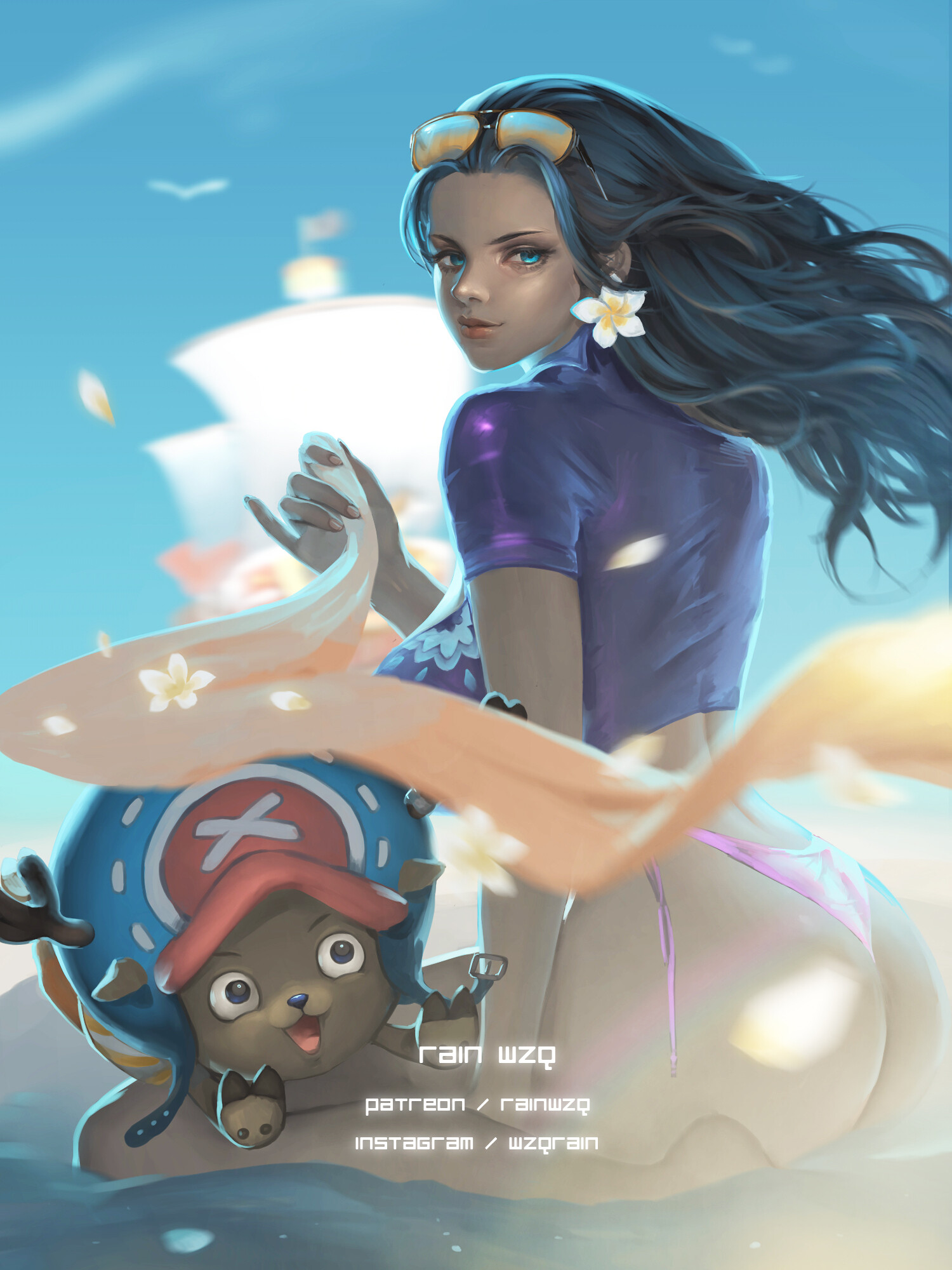 Artstation Nico Robin Fanart Rain Wzq