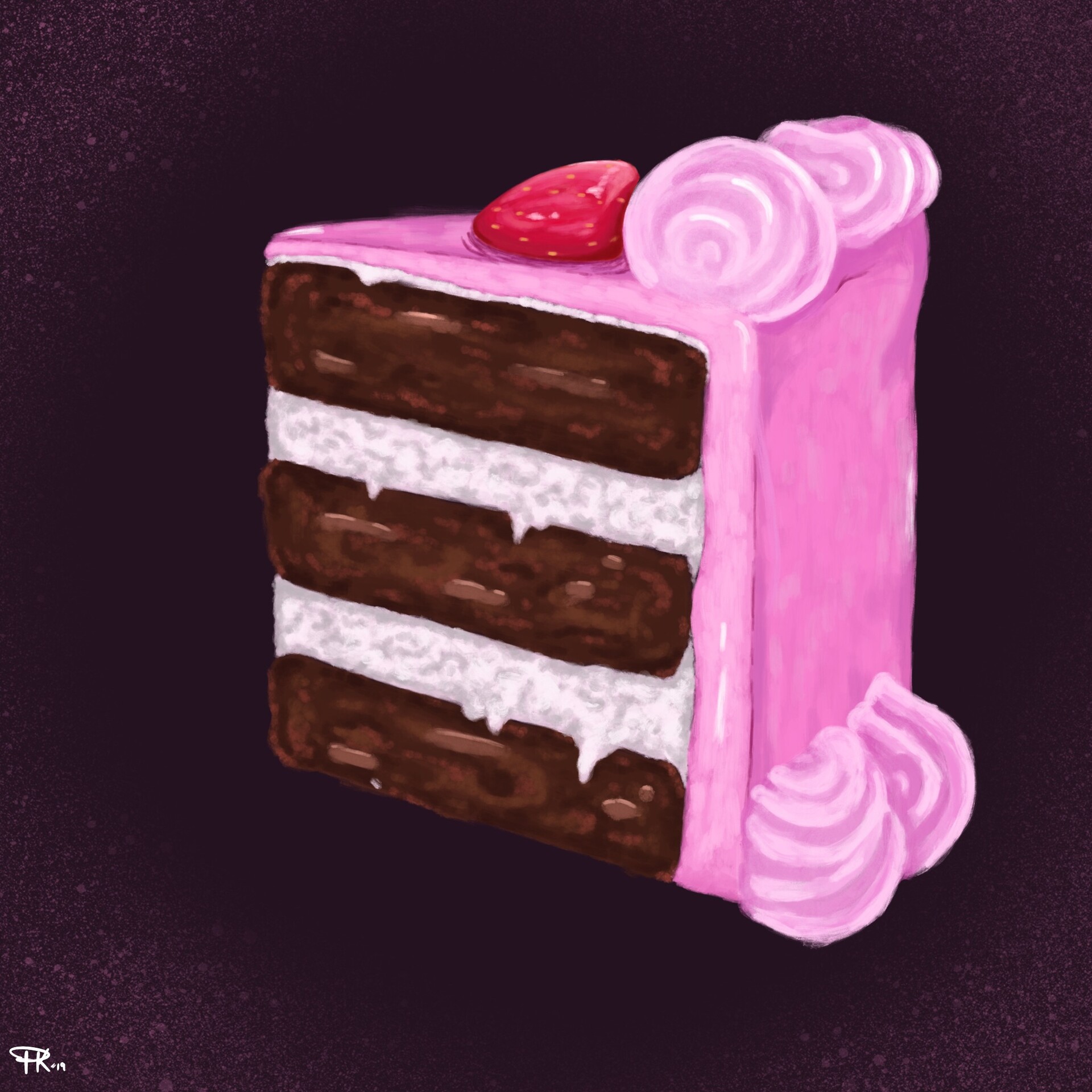 chocolate cake slice drawing