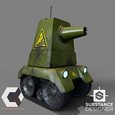 Low-Poly Game-Ready Tank with Procedural Texture