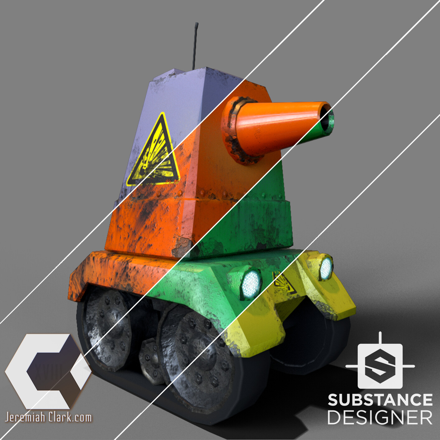 The substance also has built-in paint color options that can be customized.

Mesh optimized and UVed in Modo.
Textured using Substance Designer.
Rendered using IRay in Substance Designer.