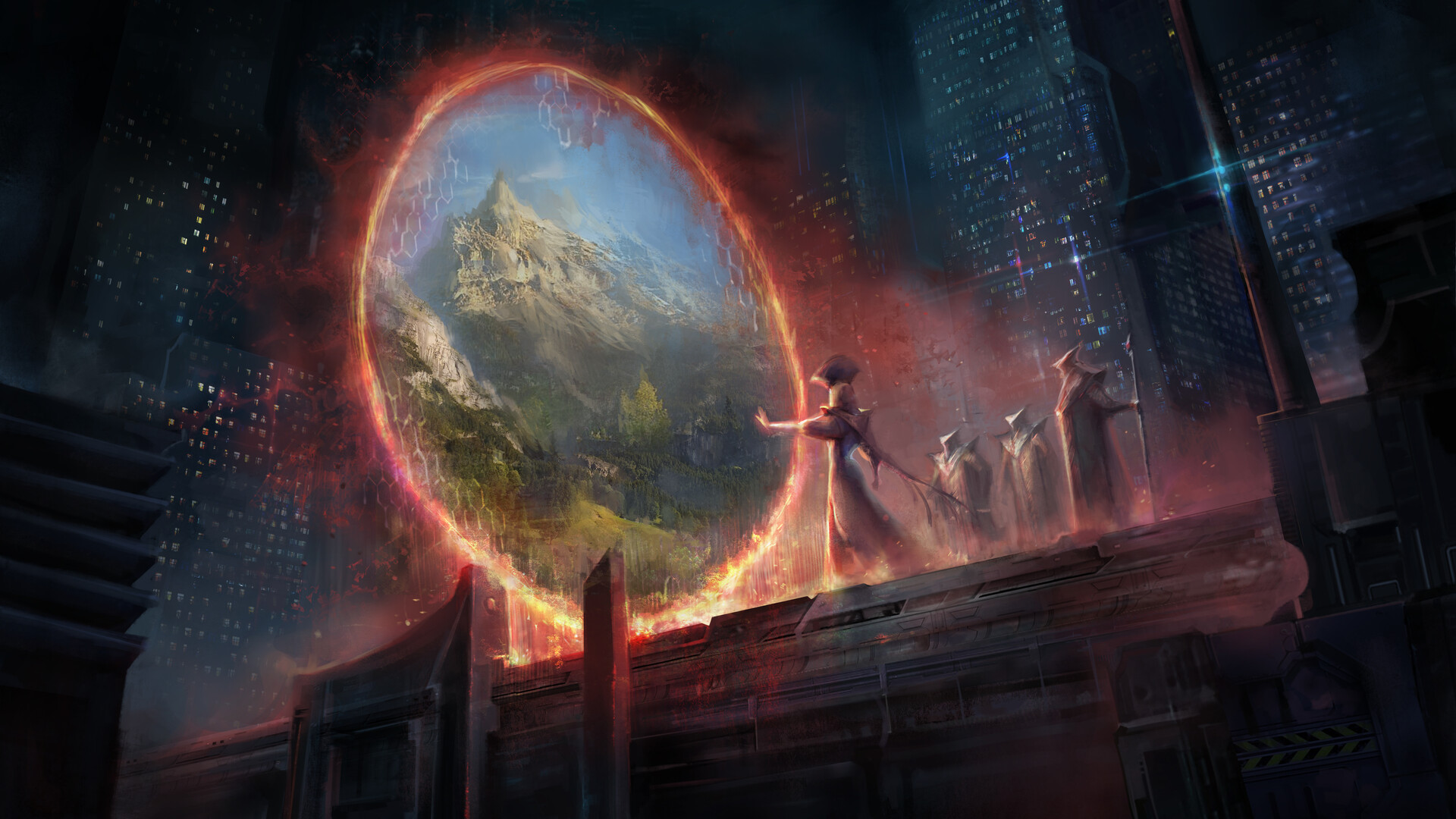 Пространства двух миров. Фантастический тоннель. Параллельные миры арт. Космос фэнтези. Погружение в прошлые жизни.