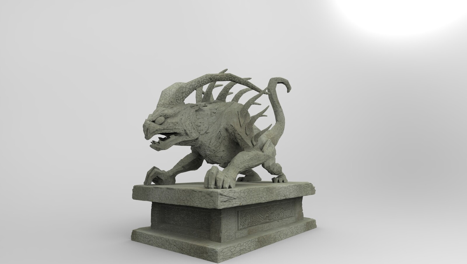 Environment piece - Foo Dog style C.  Rendered in Keyshot.    ZBrush sculpt, Topogun retopo and Maya UV layout.