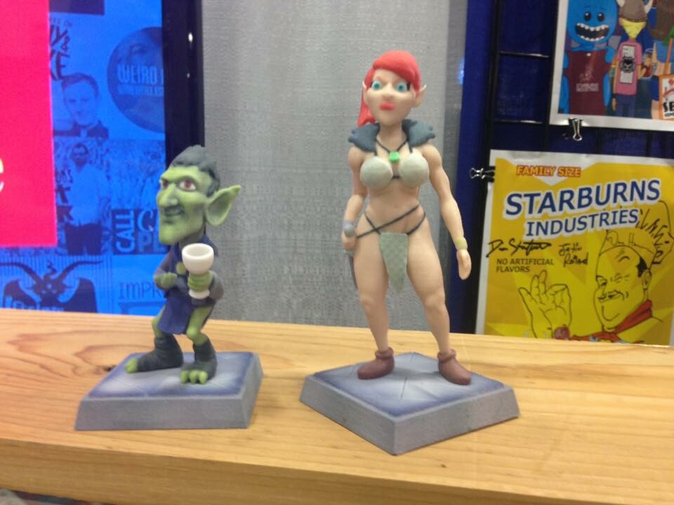 The final 3D printed figures at Comic-Con.