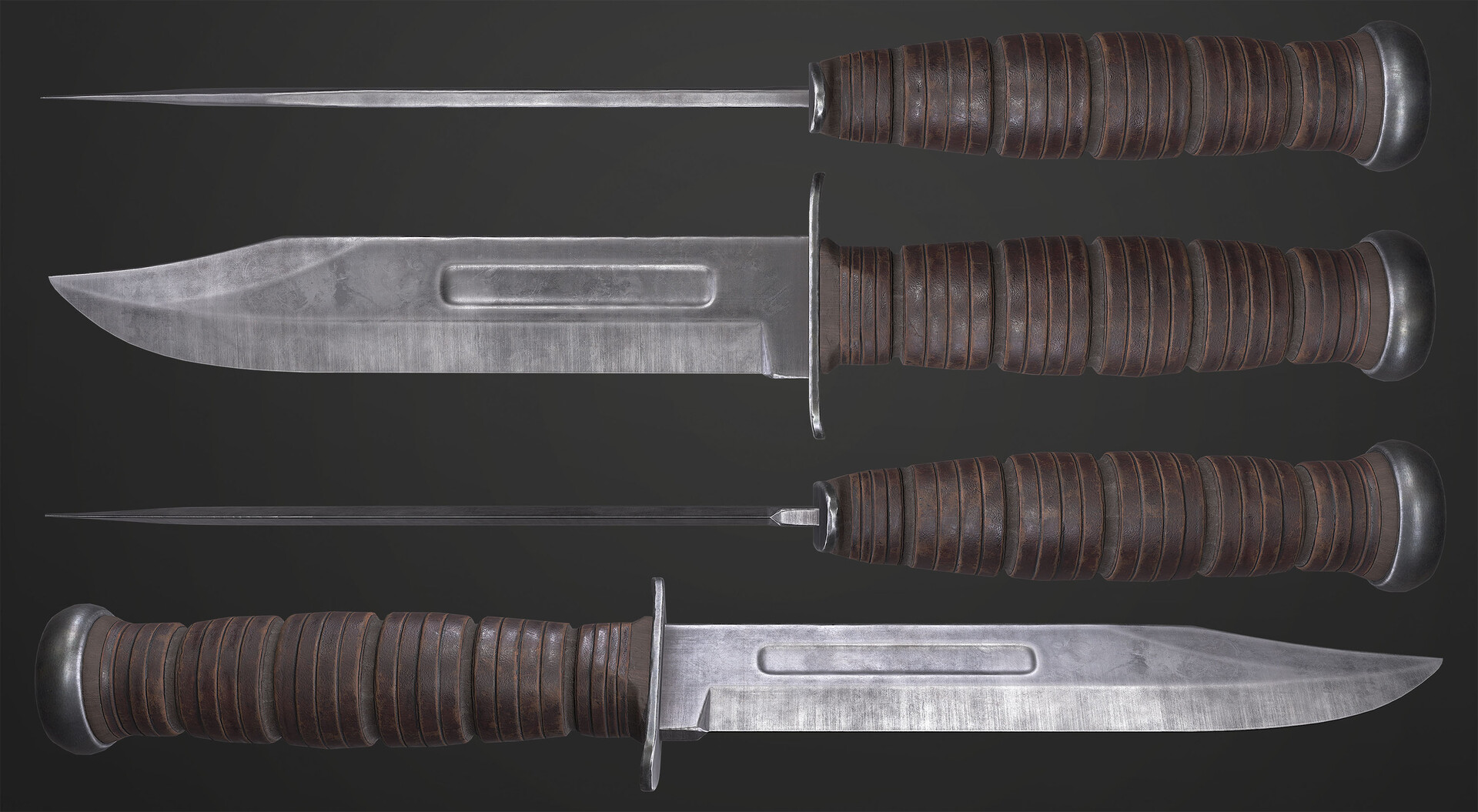Artstation Ka Bar Fighting Knife Demo For My Online Class Binh Le