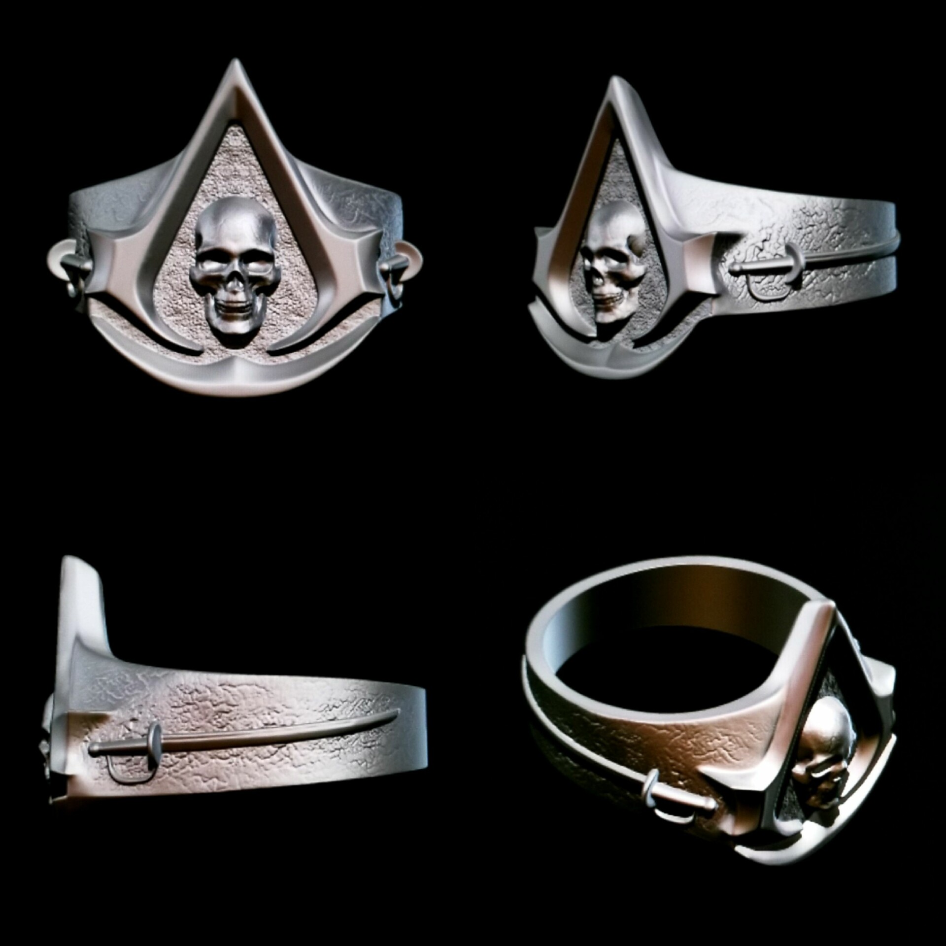 Build Your Own Custom Tungsten Carbide Black Lasered Assassins Creed Ring.  You select the image and the ring.