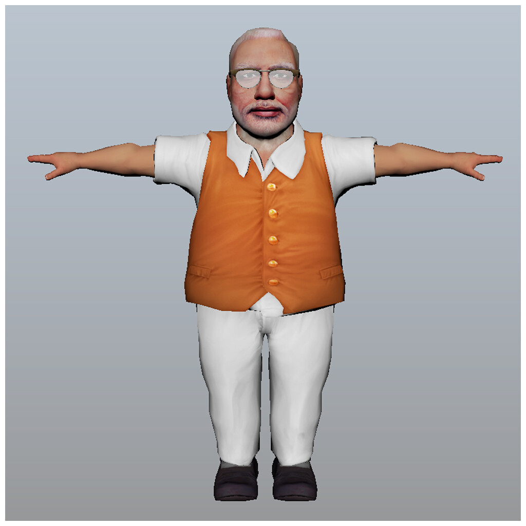 Artstation Narendra Modi 3d Character Model Sandeep Gm