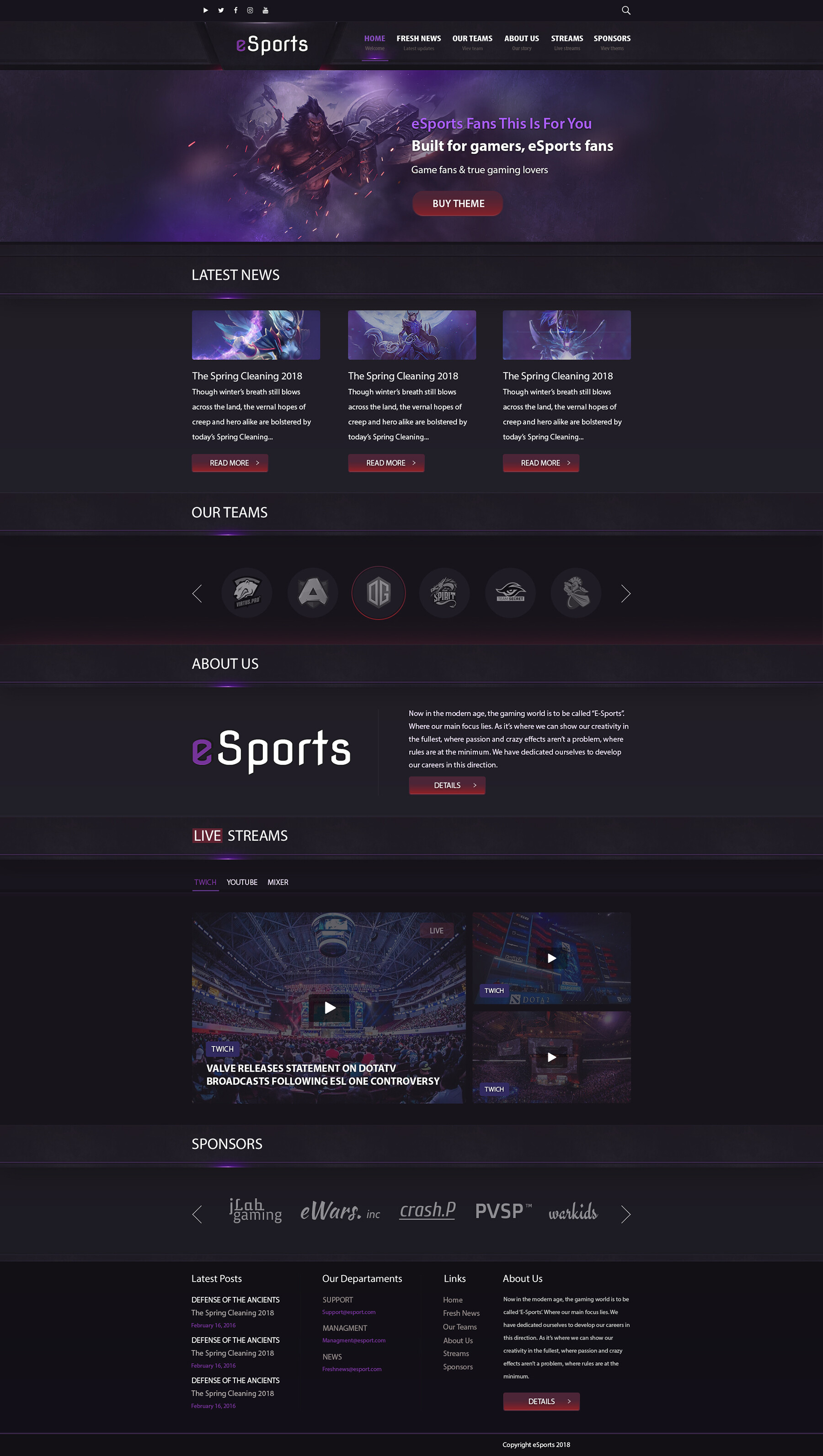 Artstation Modern Esport Wordpress Website