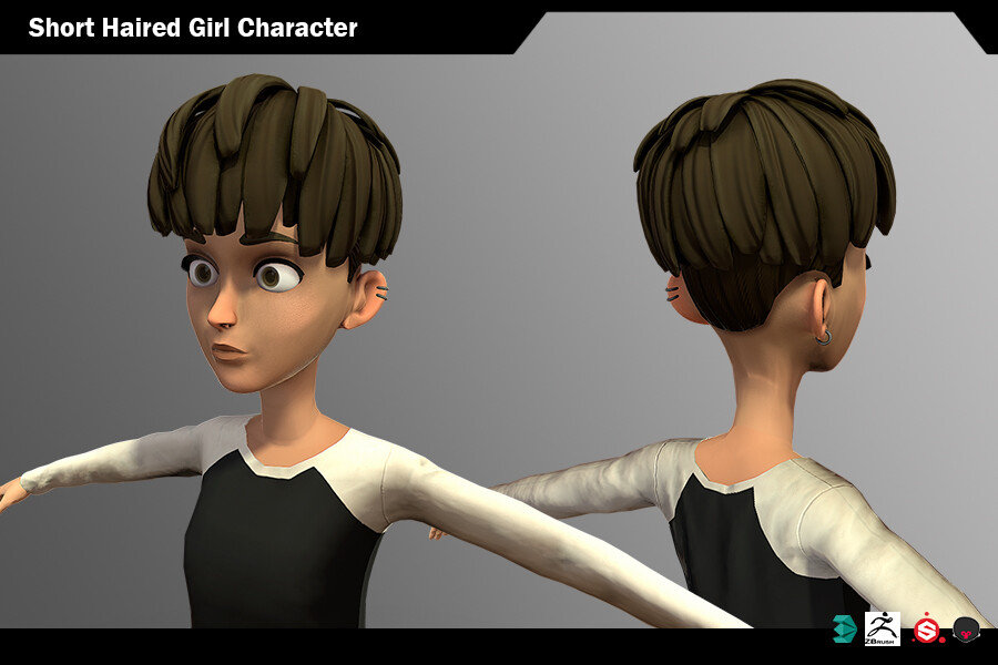 ArtStation - 'Short Haired Girl' Character