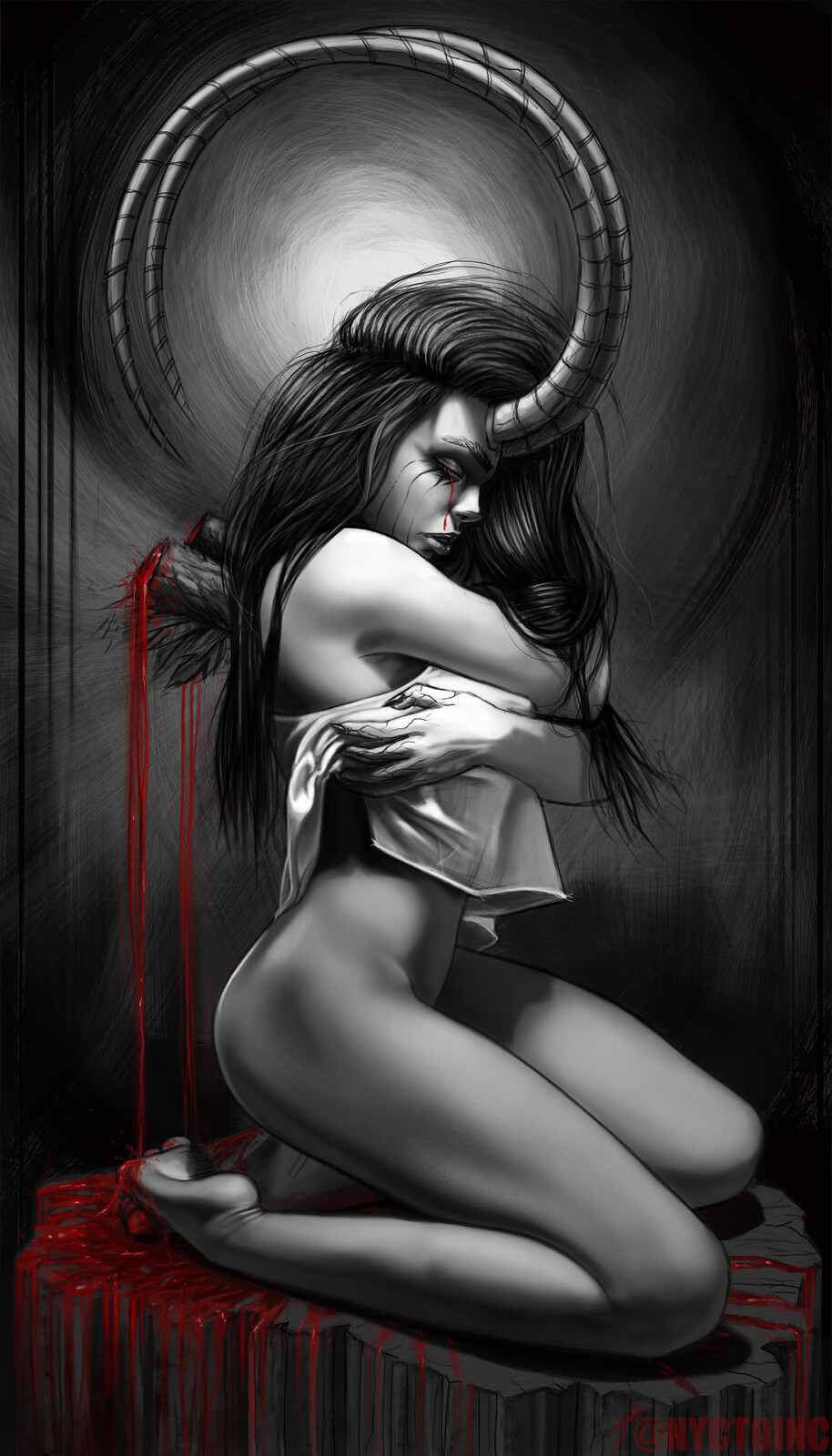 Demon Girl Sketch 7 - The Fallen 