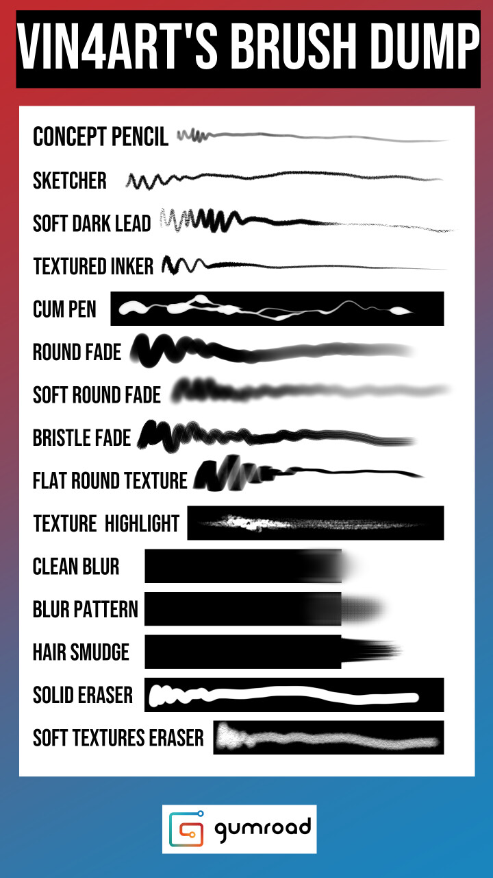 ArtStation Vin4ART BRUSH DUMP 2019 (CSP)