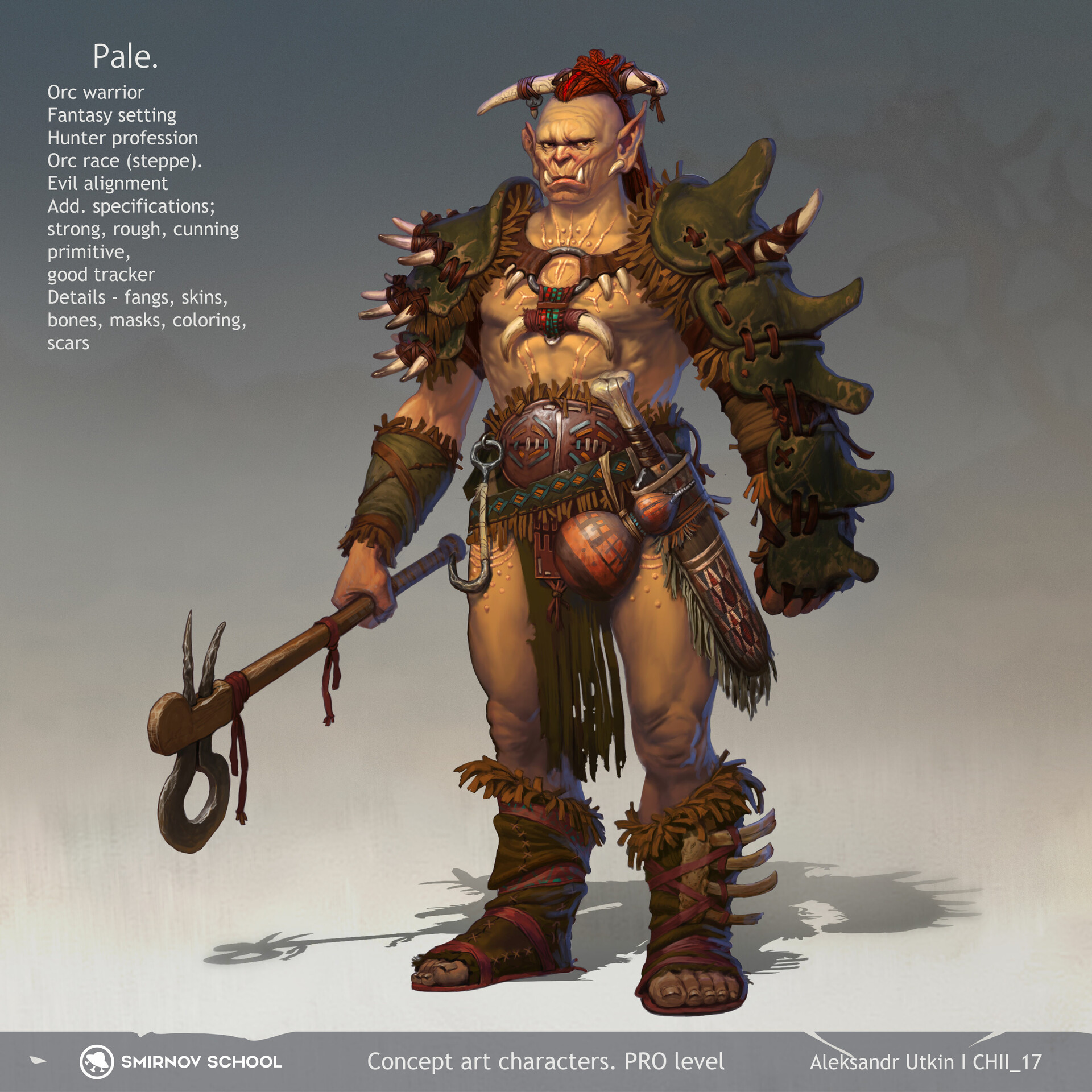 Artstation Orc Warrior Hunter Aleksandr Utkin