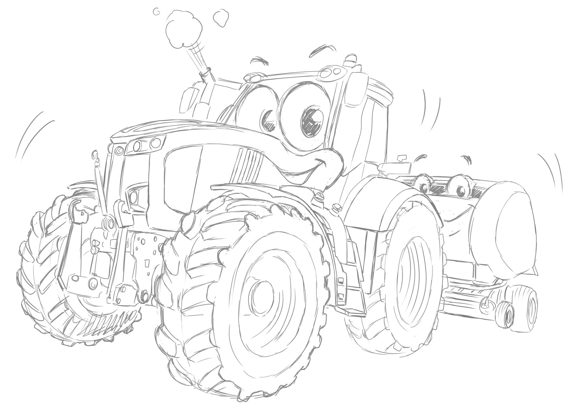 ArtStation - kubota cartoon tractor