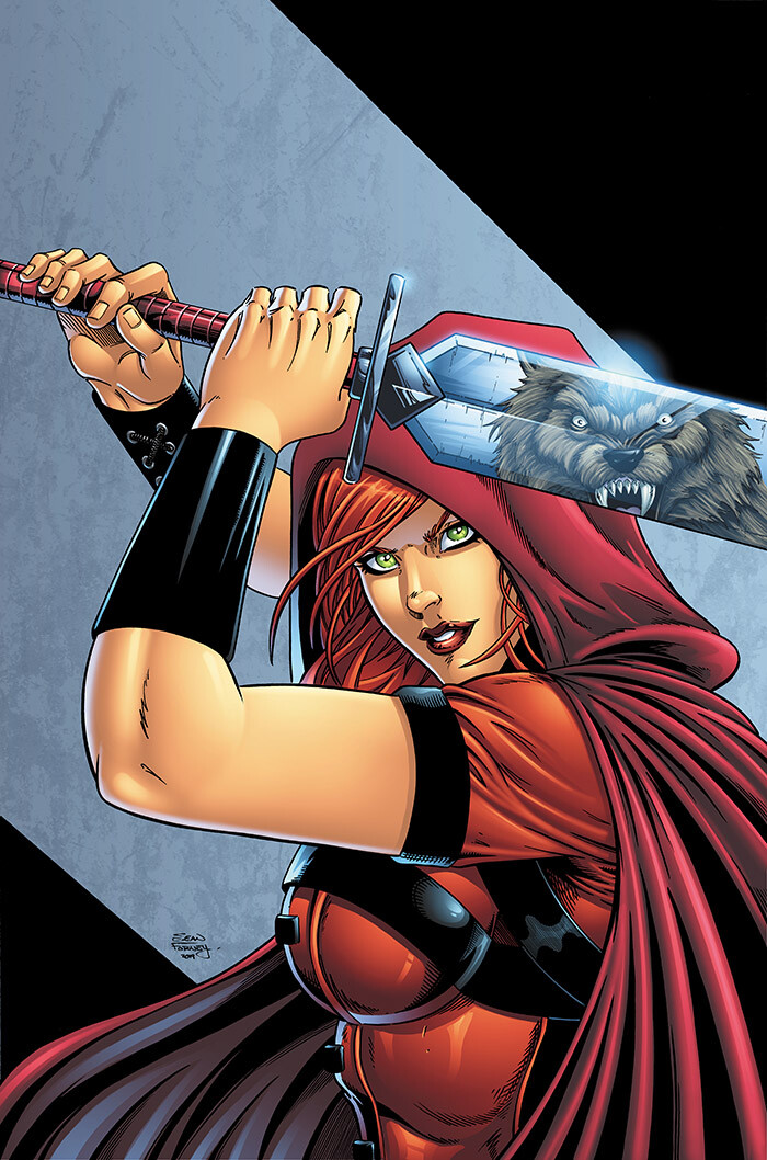 Scarlet Huntress Adventures 1 cover art. 

Pencils, inks, and colors by Sean Forney.