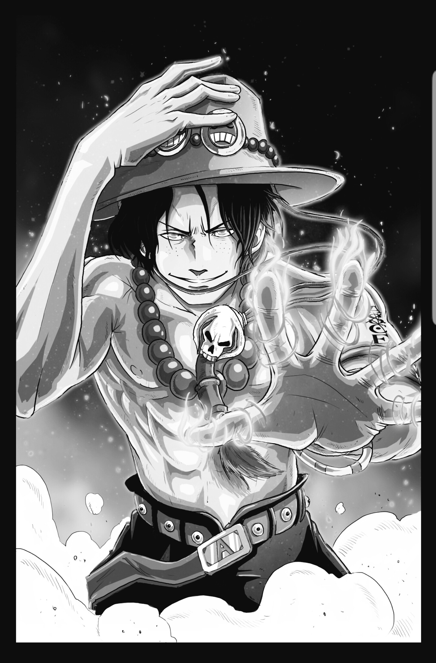 One Piece Wallpaper One Piece Ace Black And White
