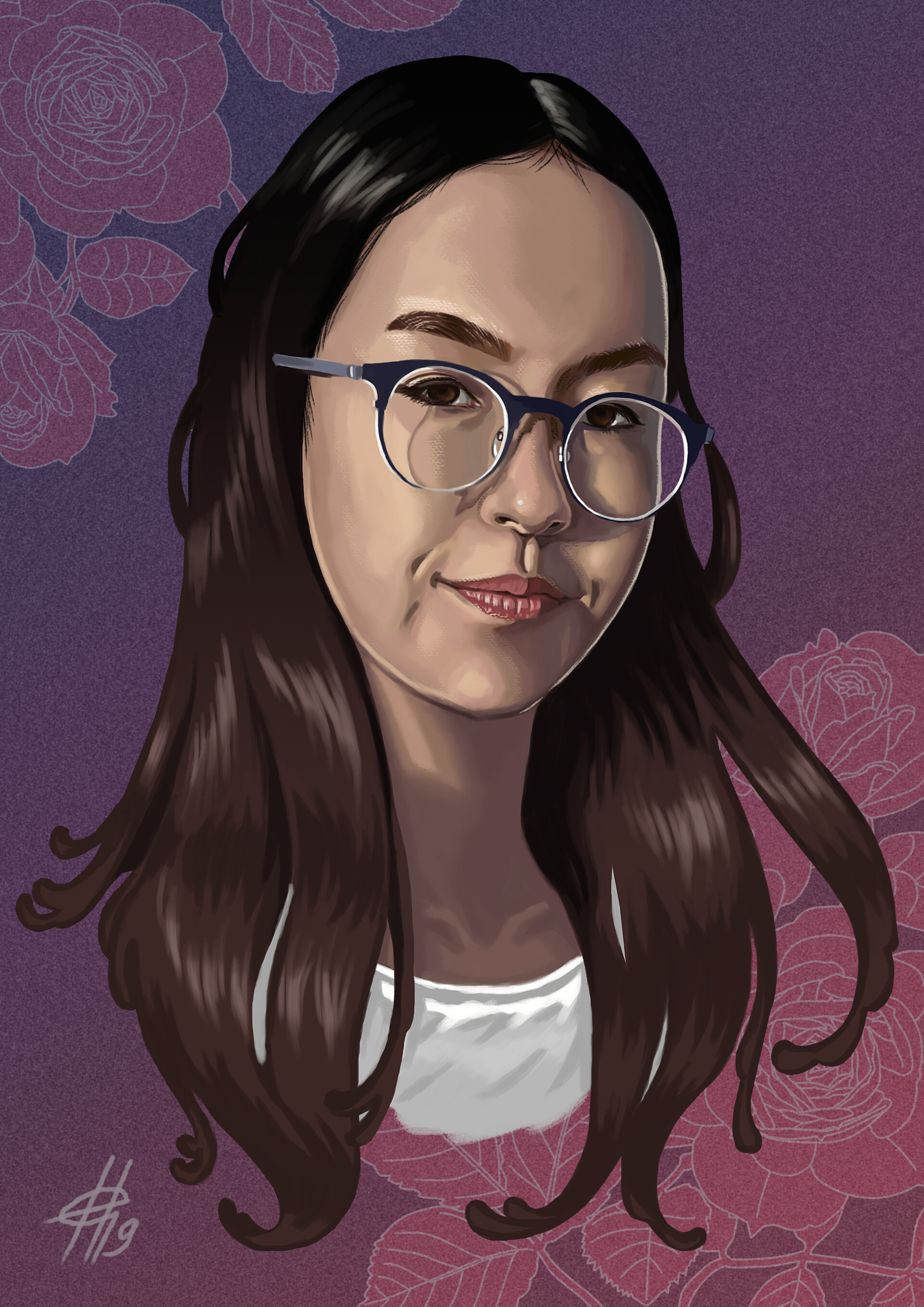 Artstation The Girl S Portrait Portret Devushki Ekaterina Nesterova