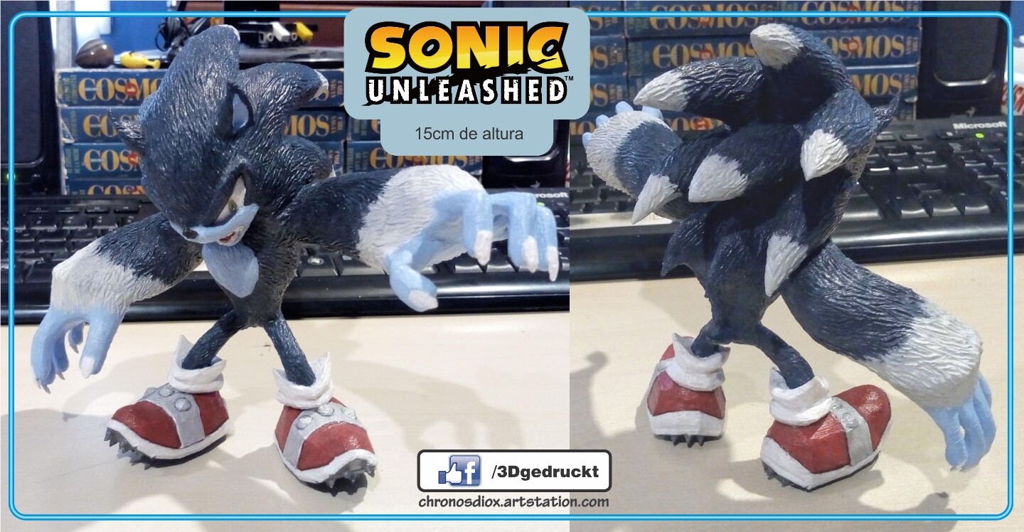 Mariano Castro Entenza Sonic Werehog fanart figure 3d printed