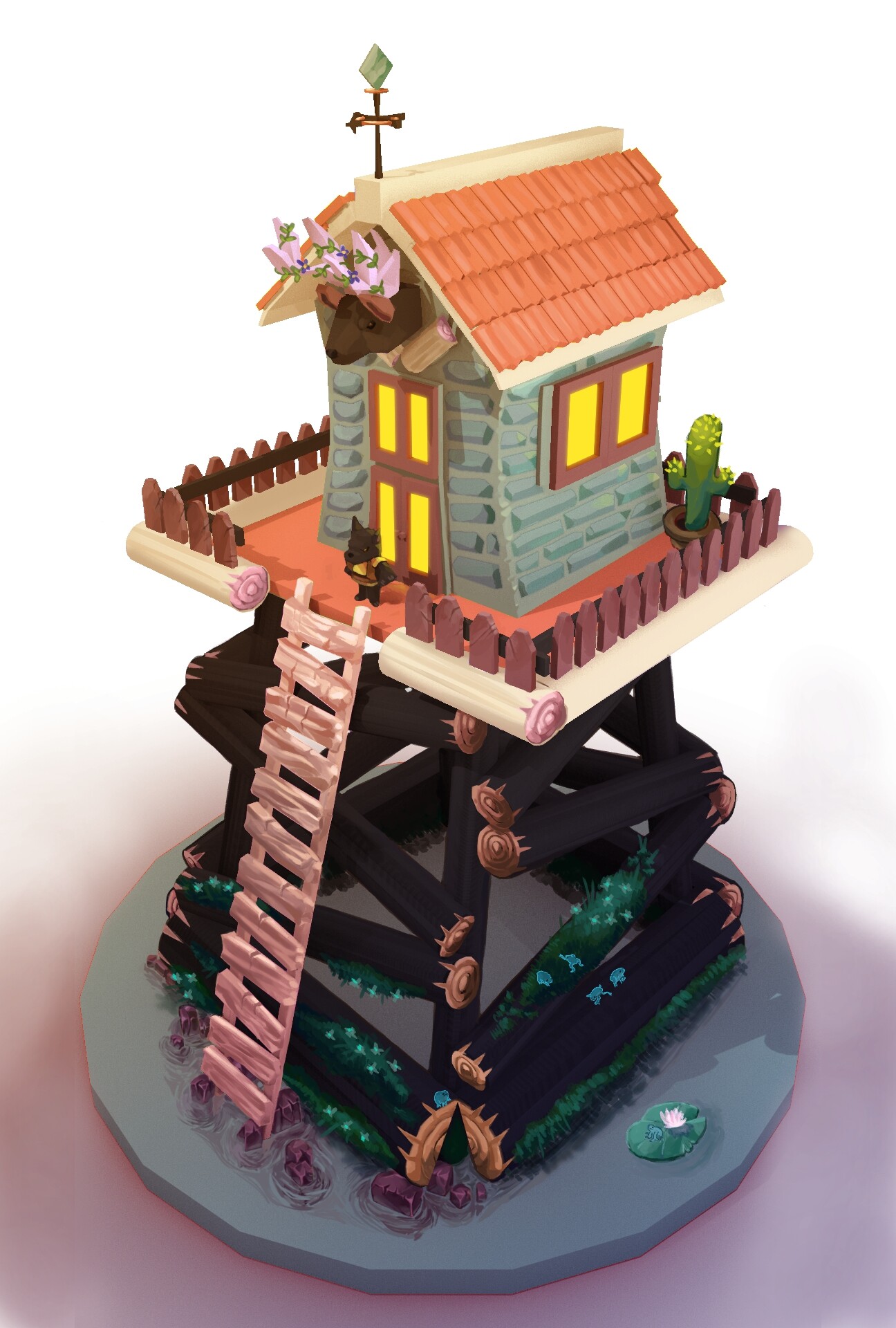 Artstation School Project Painting A House Lily Gan