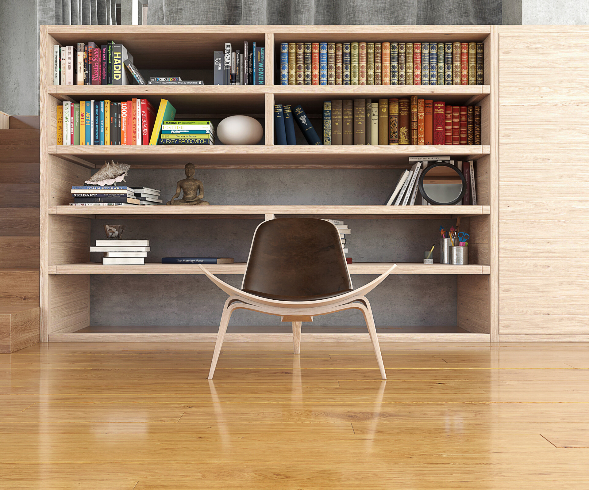 yahya jafari interior of library house