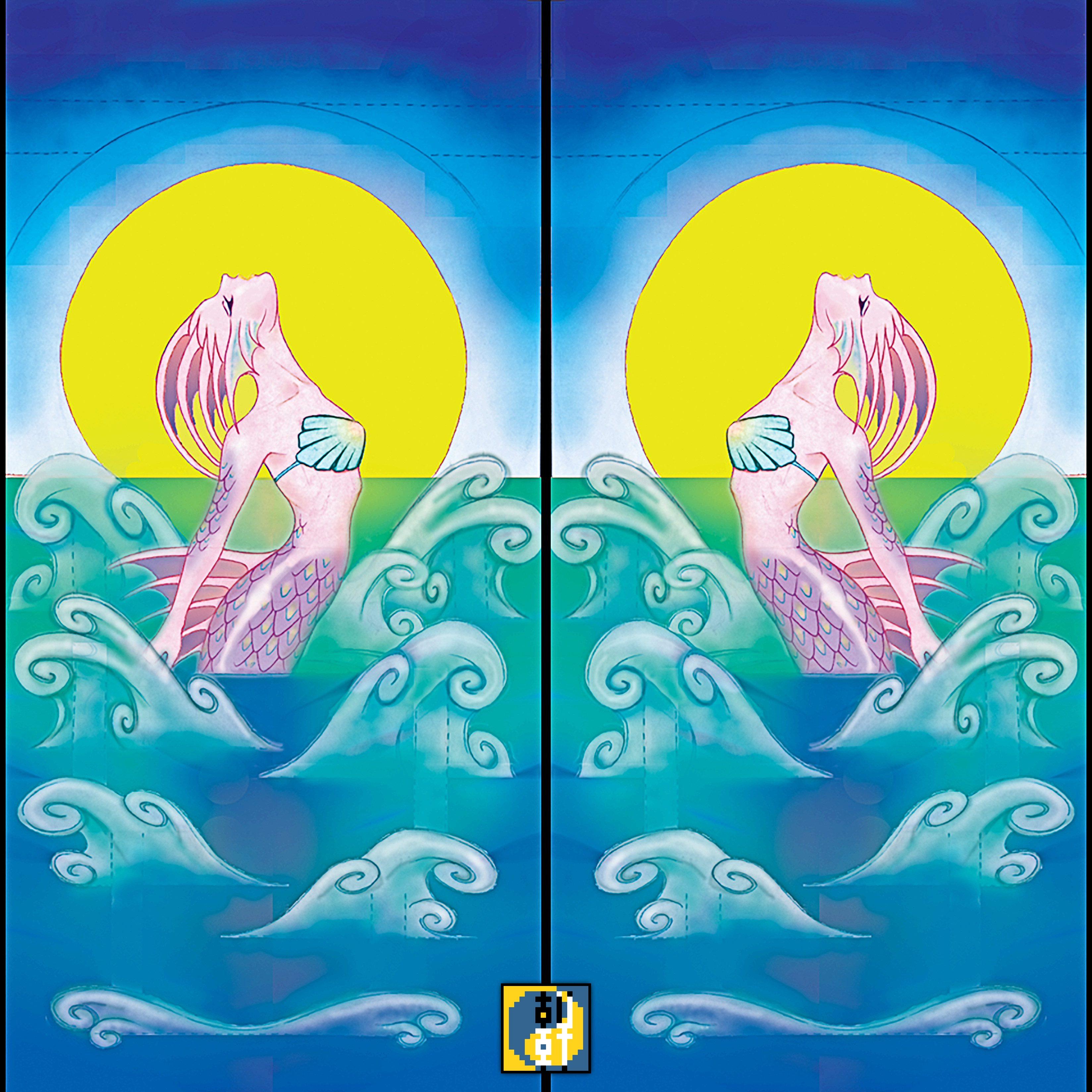 Mermaid Pop Up Card Mirrored as a Door - 1997