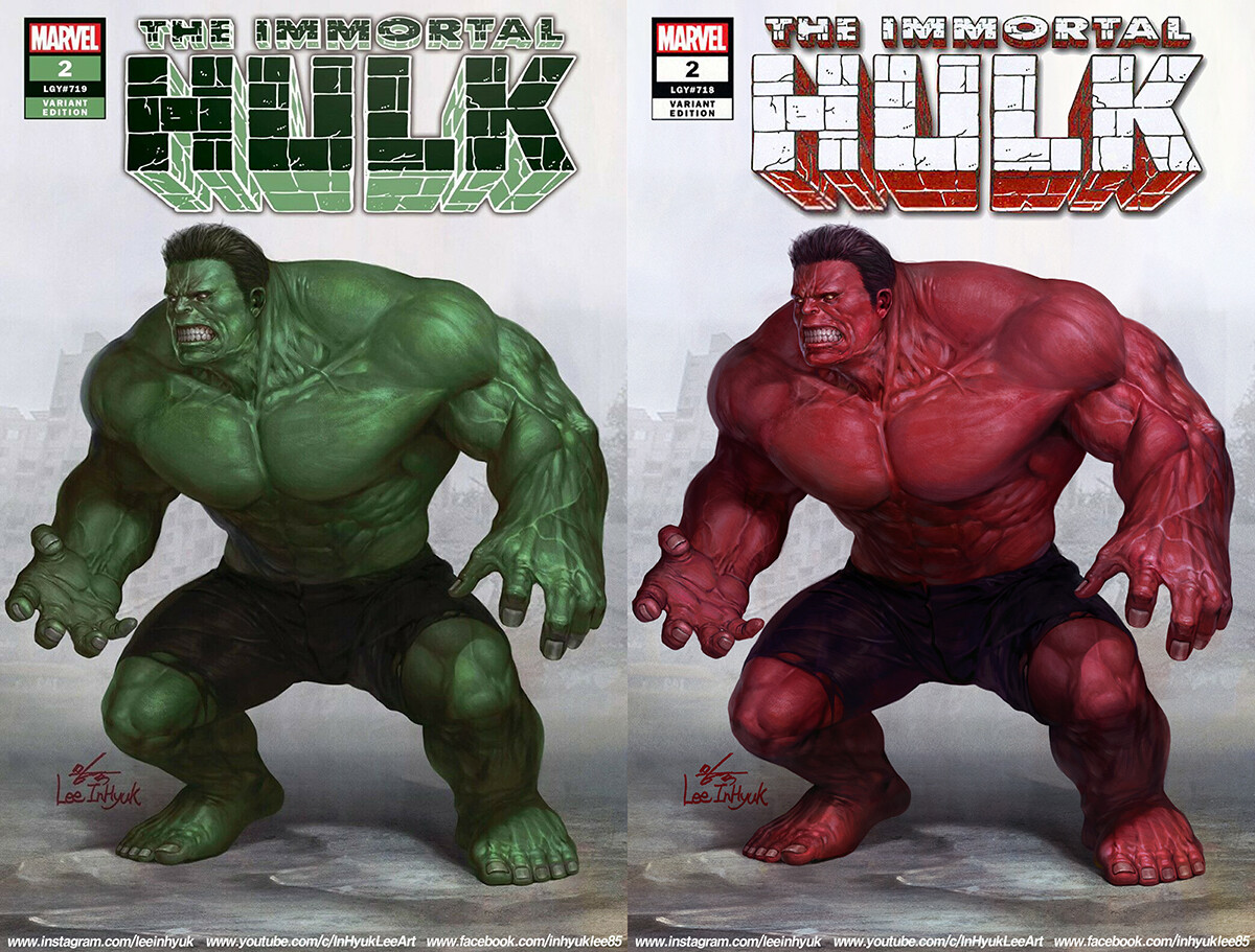 The Immortal Hulk #2 (Green &amp; Red)
"HULK HATE STAIR!!!﻿"