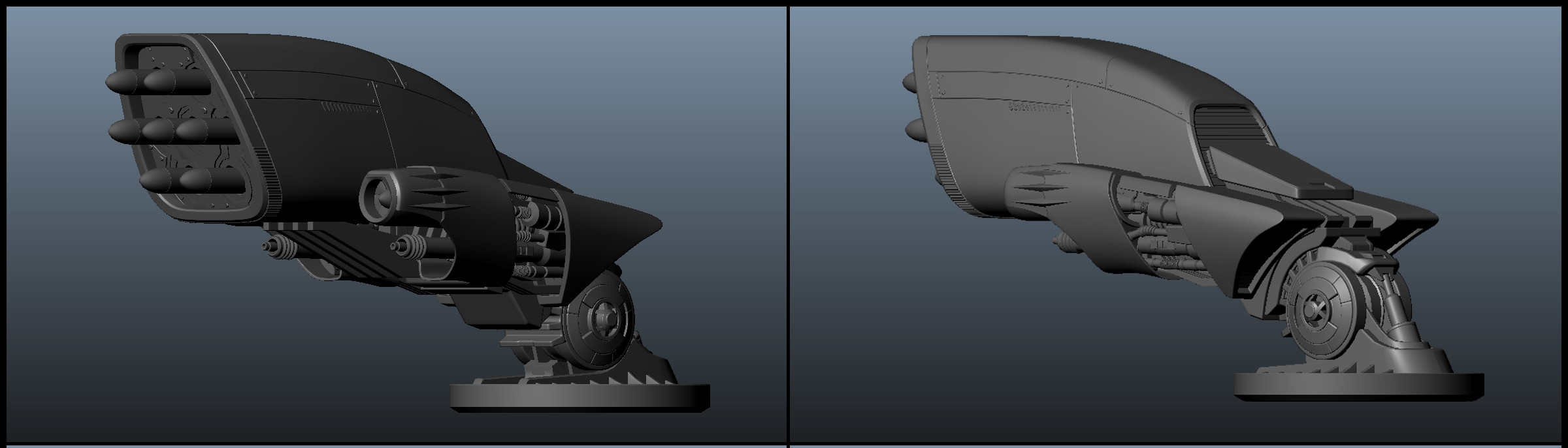3D model of my concept for the weapon and the attachment mechanism. 
