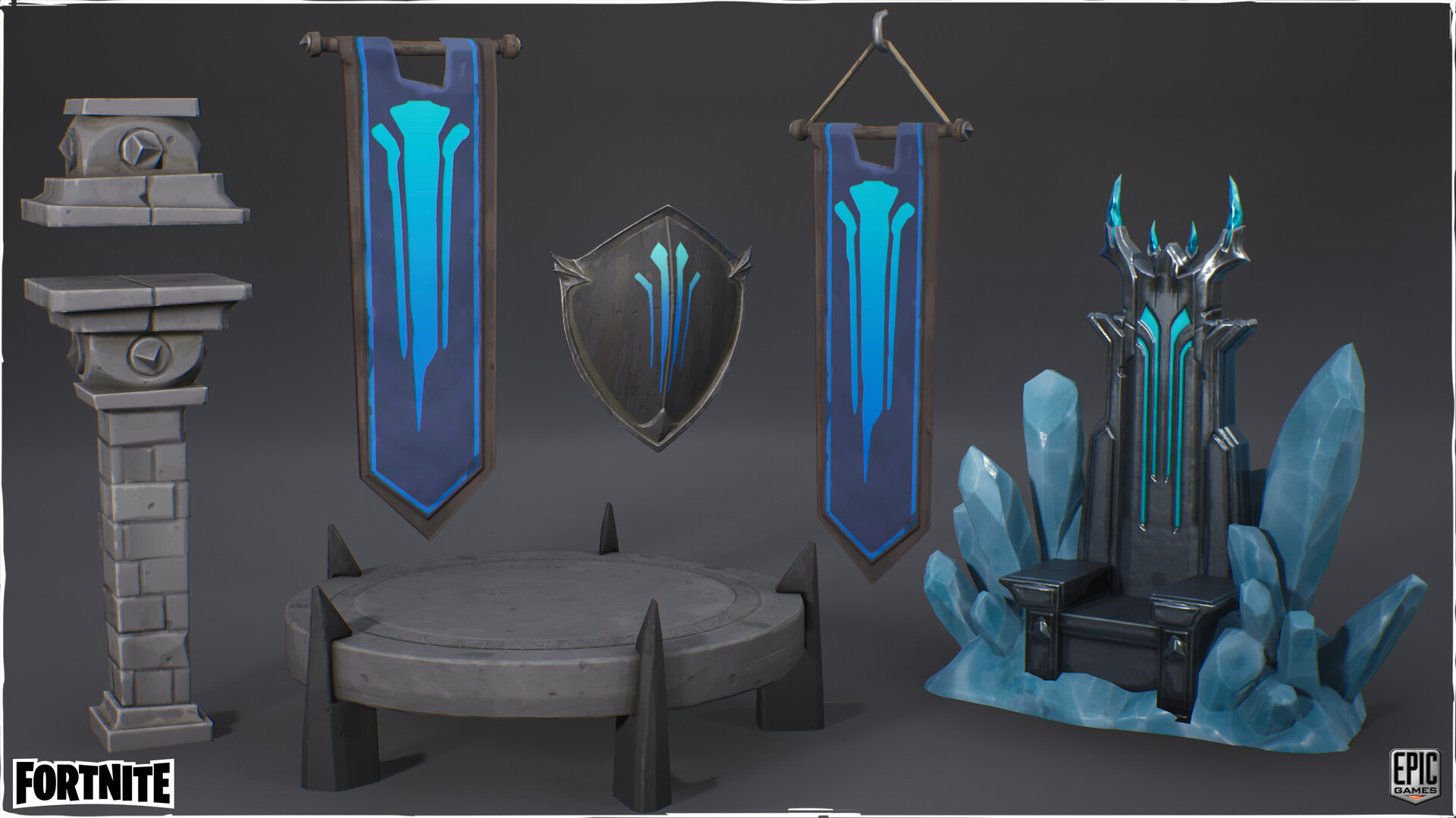Fortnite Ice King Castle Chair Artstation Fortnite Season 7 Environment Assets Josh Marlow