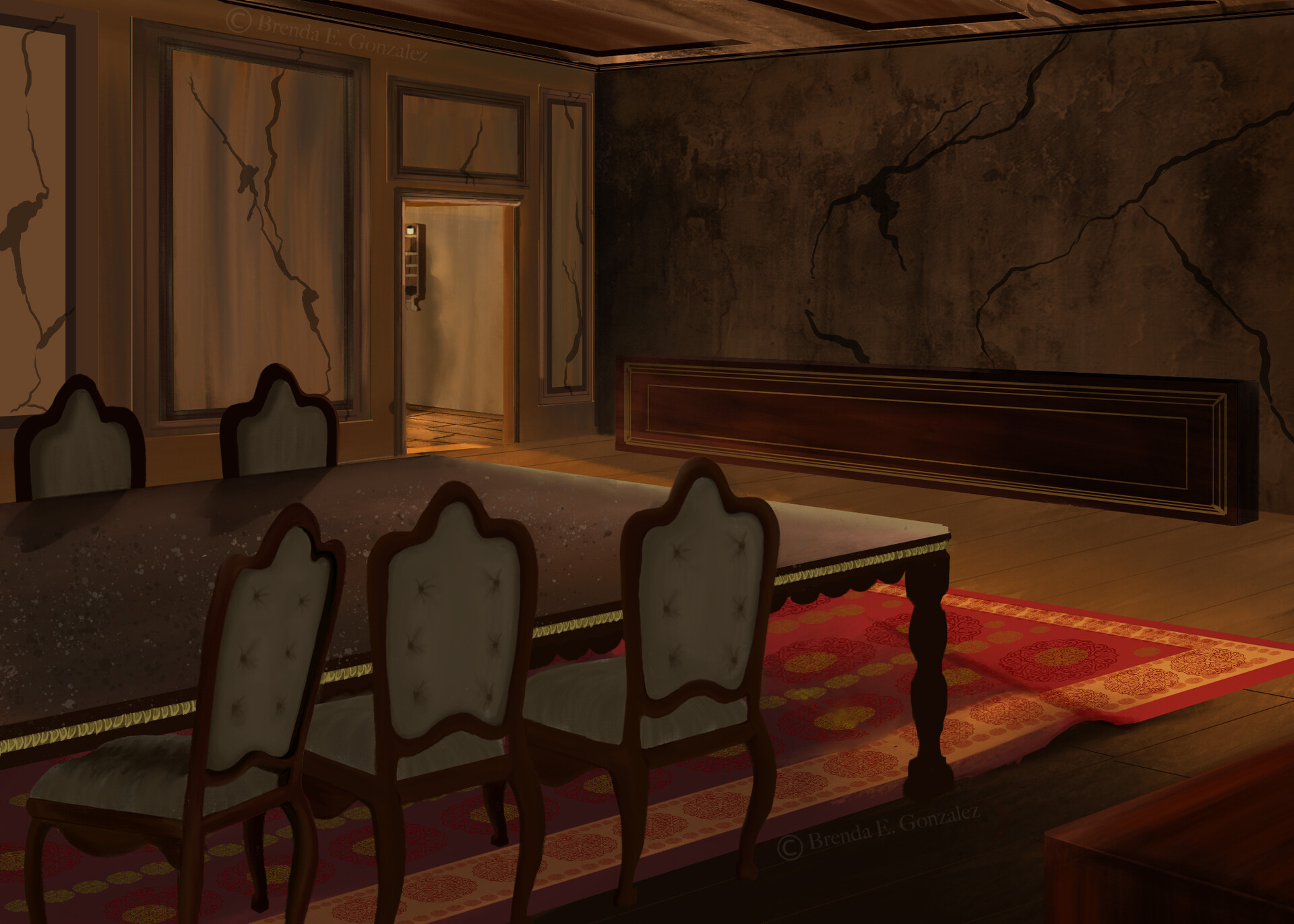 Artstation Haunted Dining Room Brenda Gonzalez