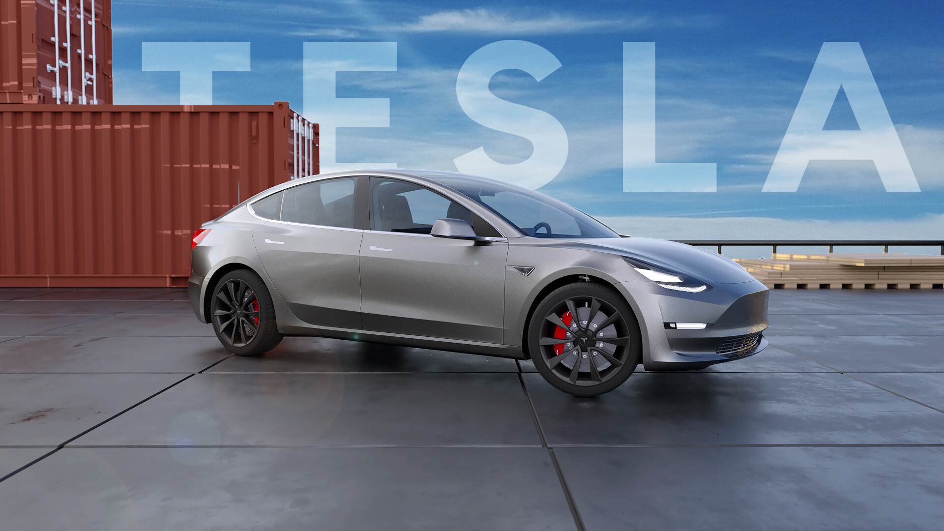 reaction Airfield Occurrence ArtStation - Tesla Model 3 Rendered in Blender Cycles.