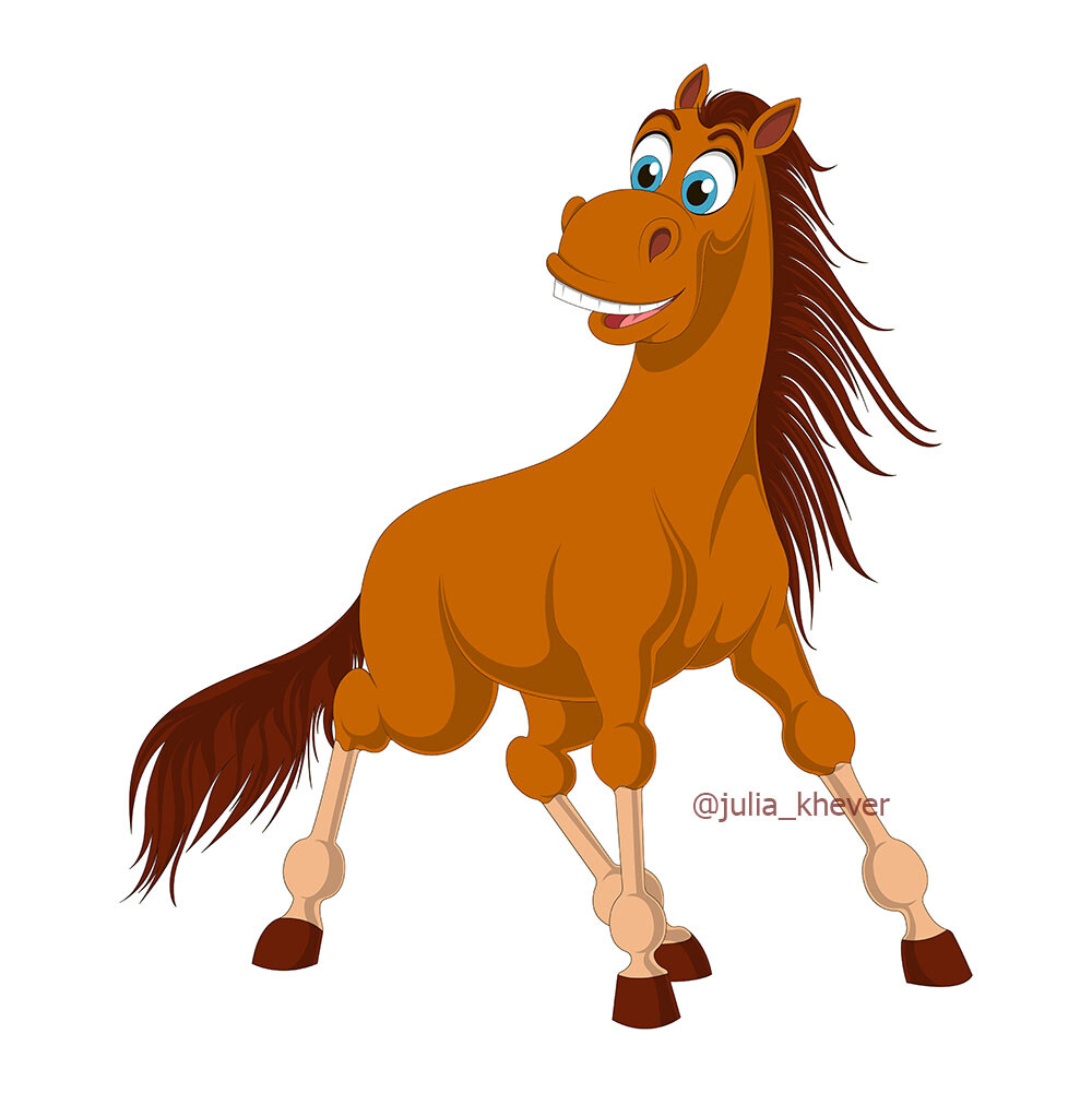 Artstation Surprised Horse Isolated On White Background Julia