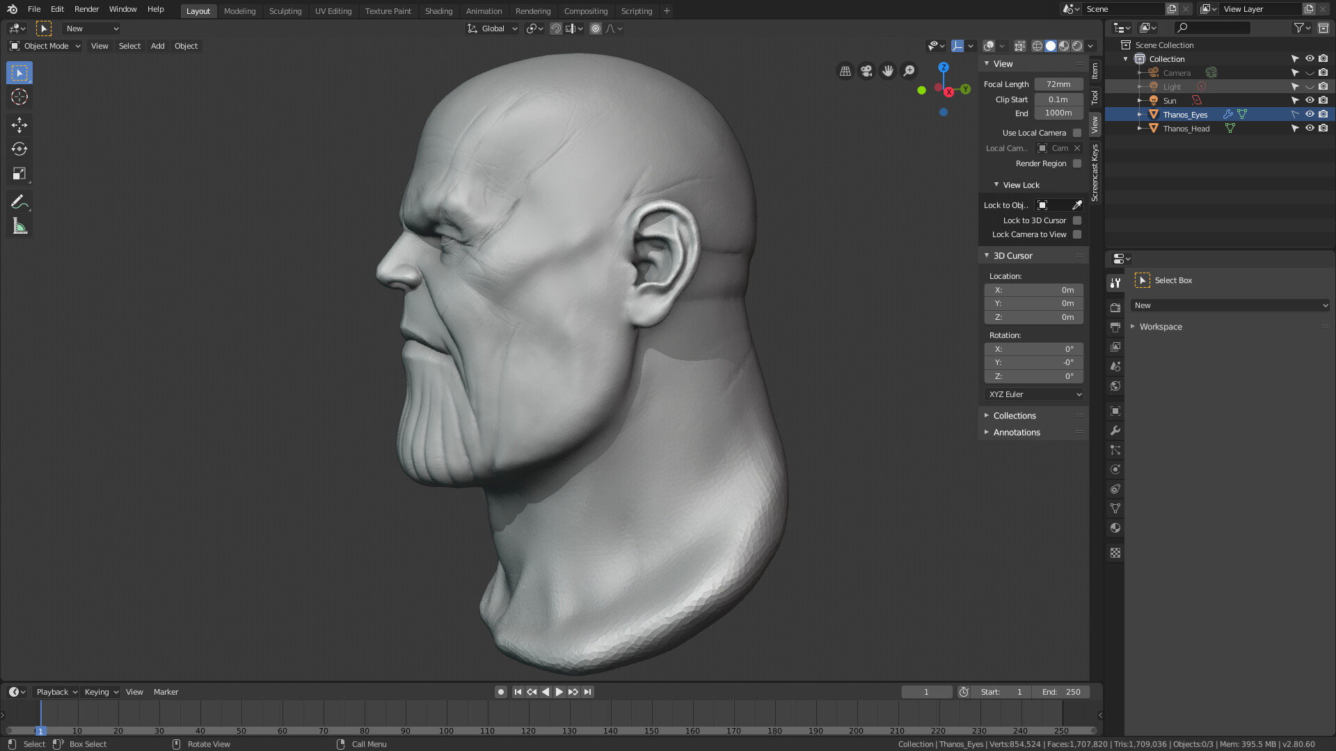 Artstation Blender 3d Thanos Dyntopo Sculpting Practice 3h