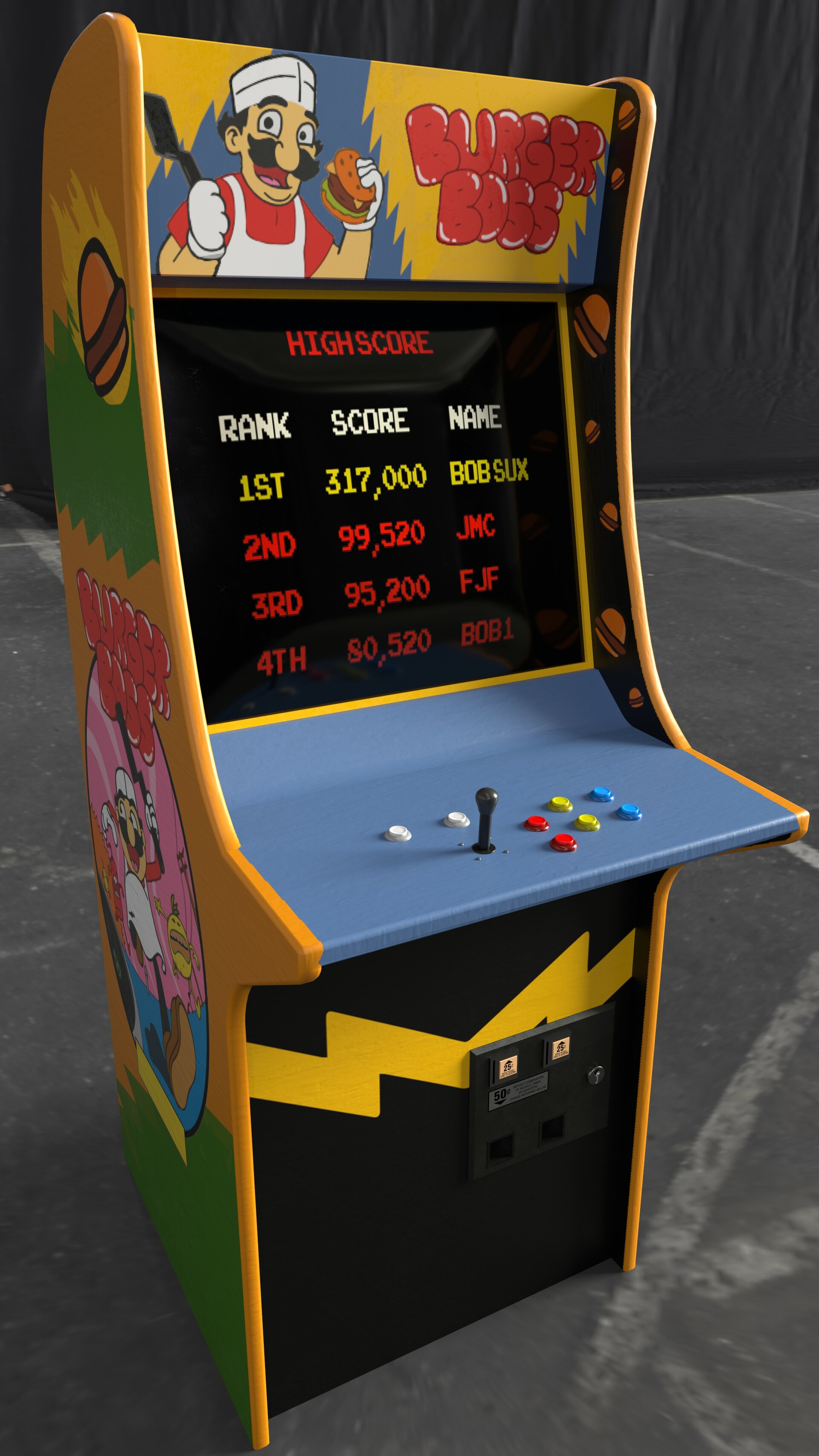 Art Collectibles Sculpture Bobs Burgers Unofficial Burger Boss Arcade Machine Papercraft