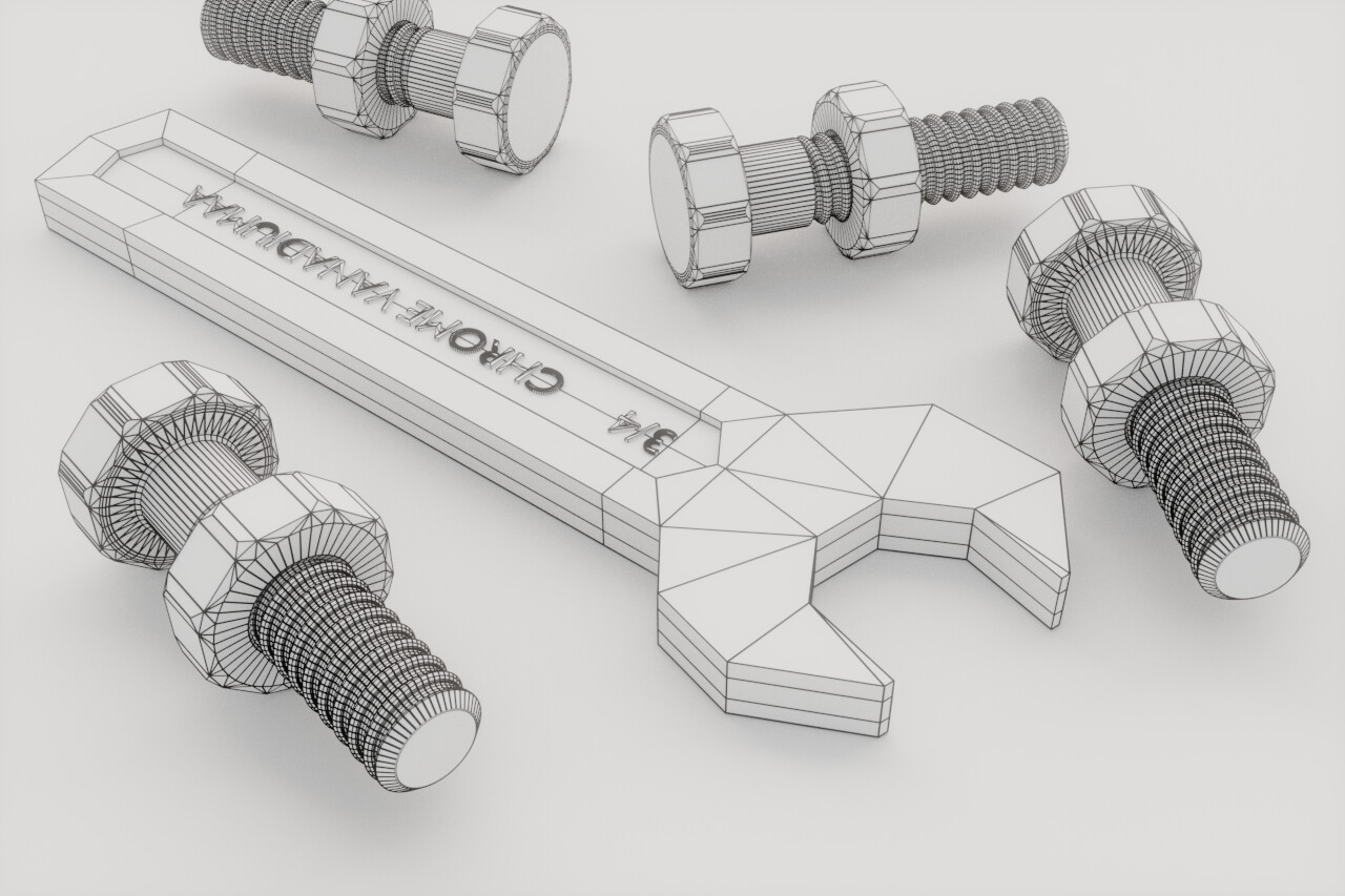 Shaded wireframe befiore applying subsurf