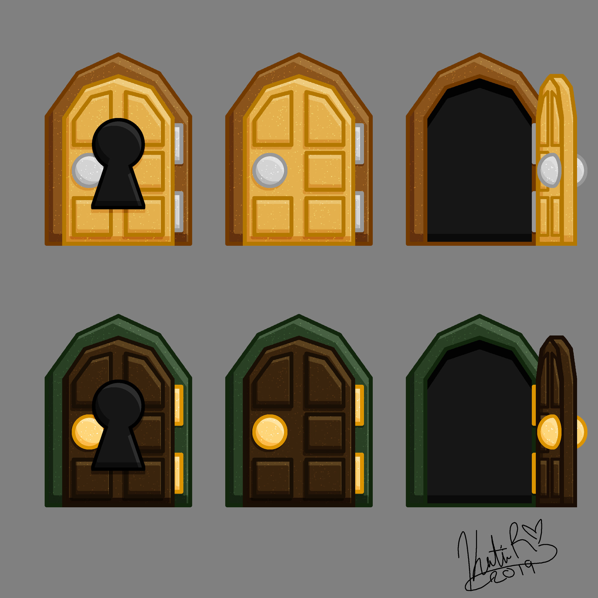 ArtStation Danielle Corona Platformer Game Door Assets