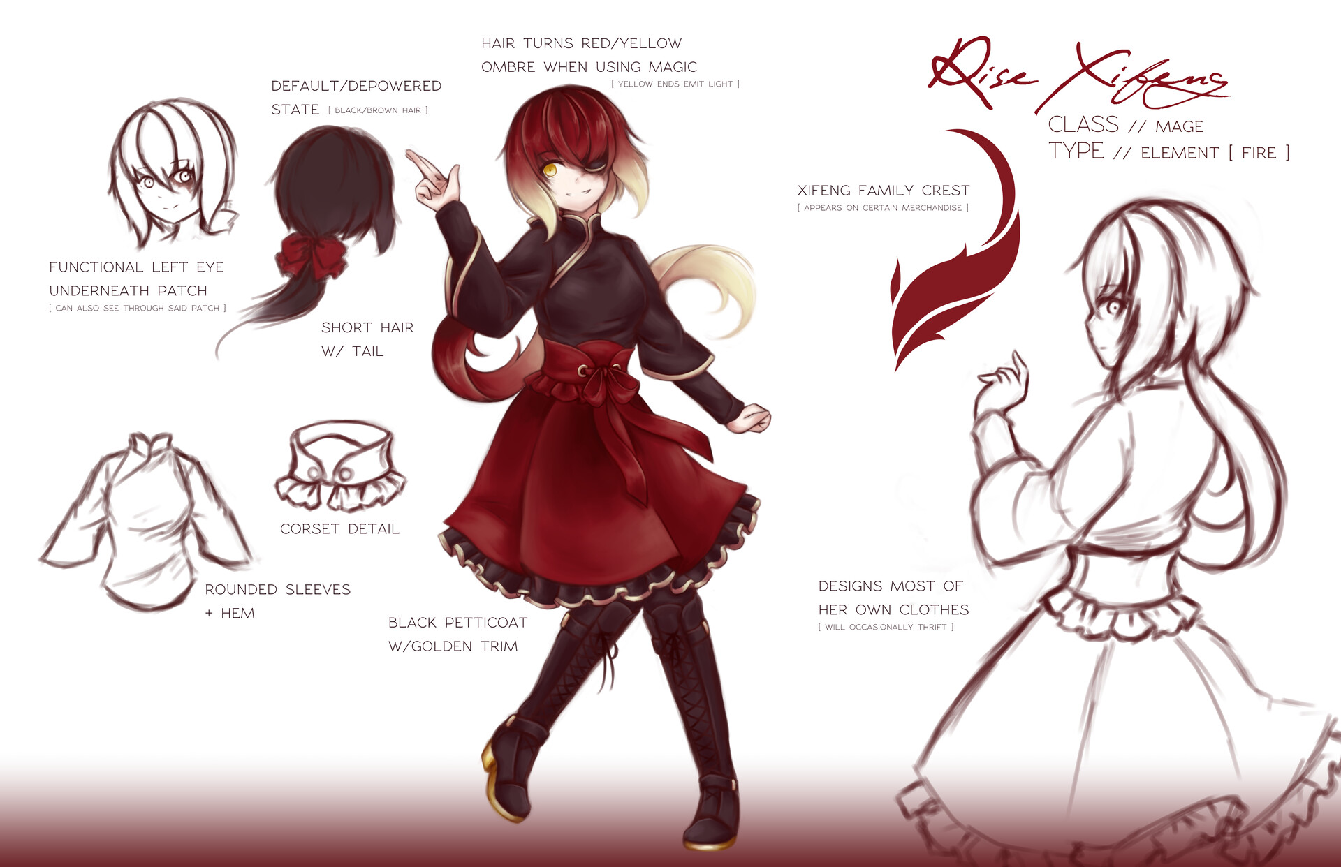 Artstation Rise Xifeng Reference Sheet Connie Tang