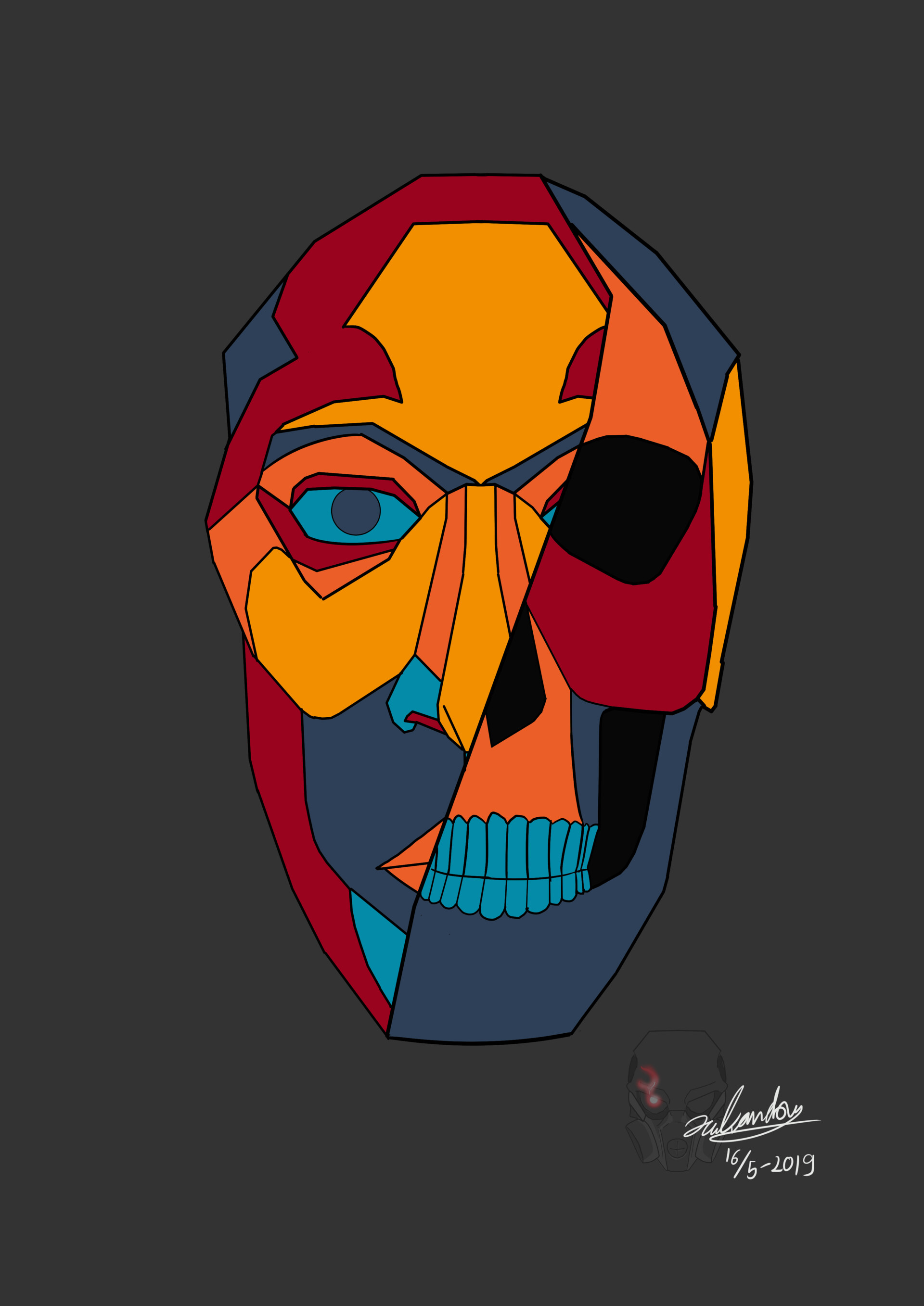 Julian Kandou Self Portrait Abstract Colors
