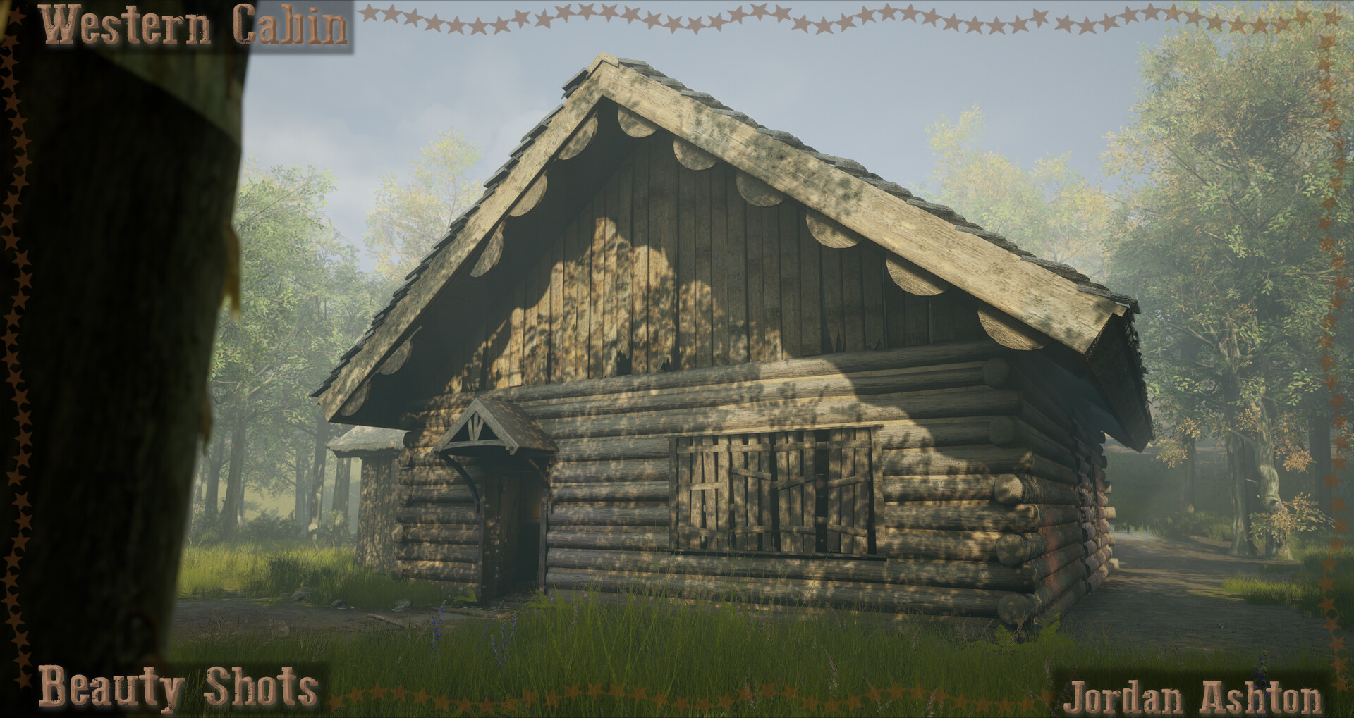 Artstation Western Log Cabin Jordan Ashton