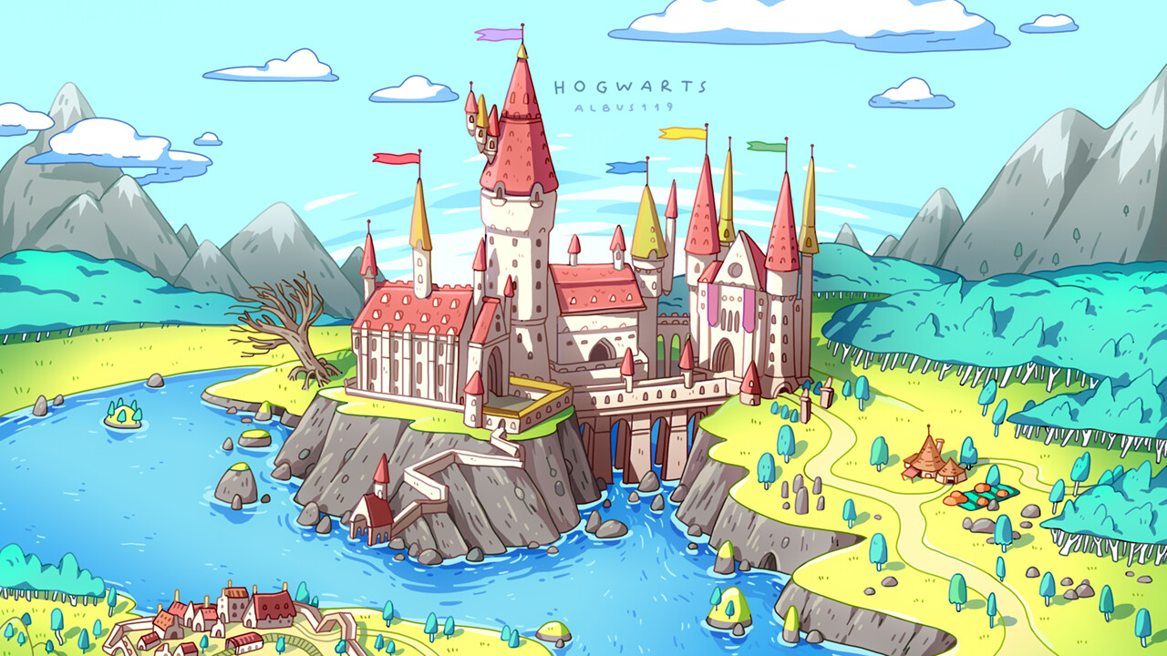 Hogwarts Castle Cartoon