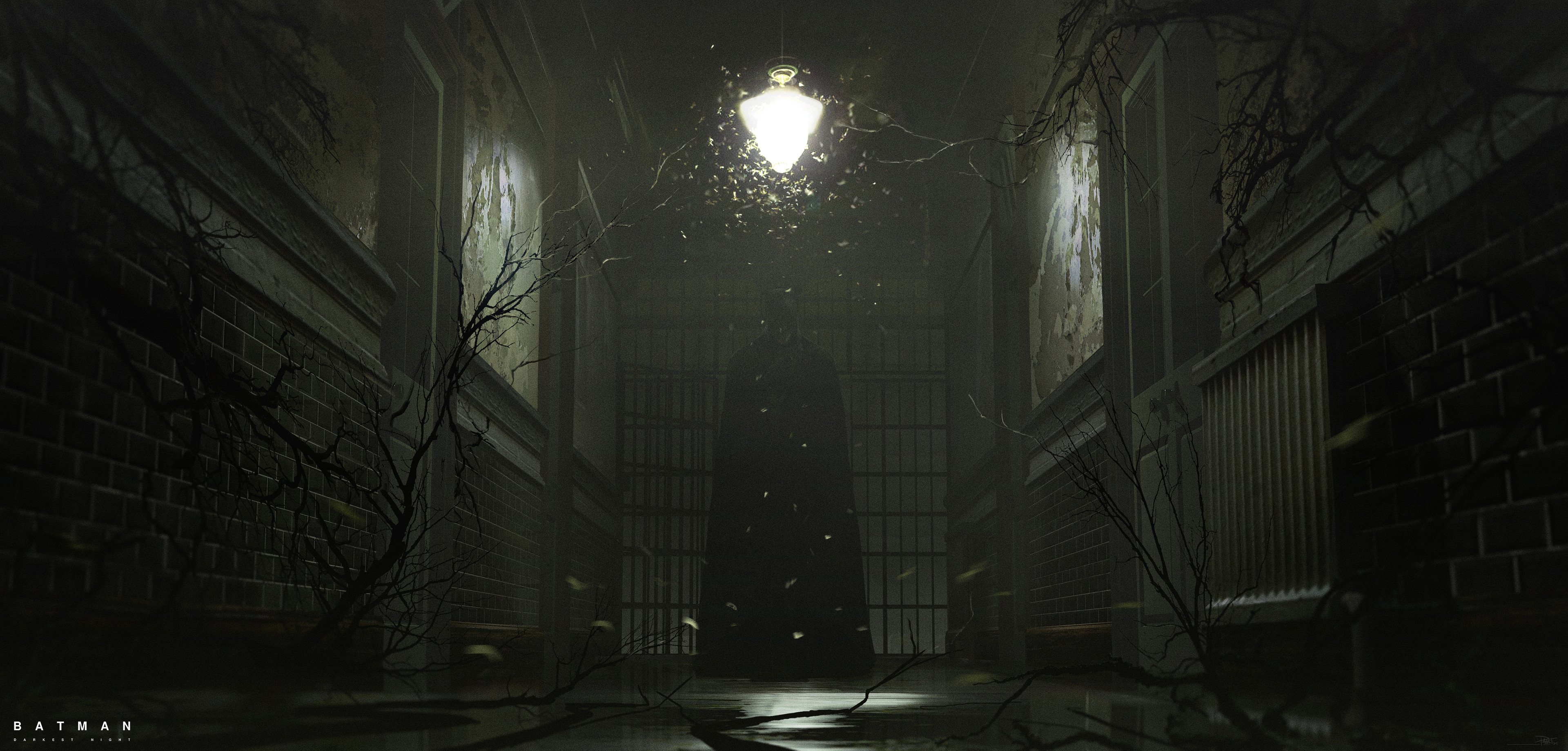 David Paget - Batman: Darkest Night - Arkham Interior Concept