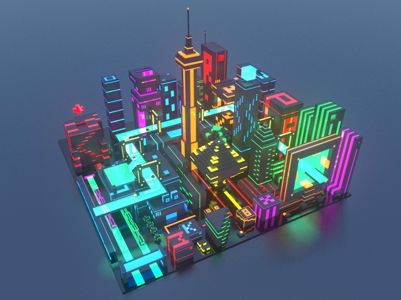 Minecraft cyberpunk skyscraper фото 29