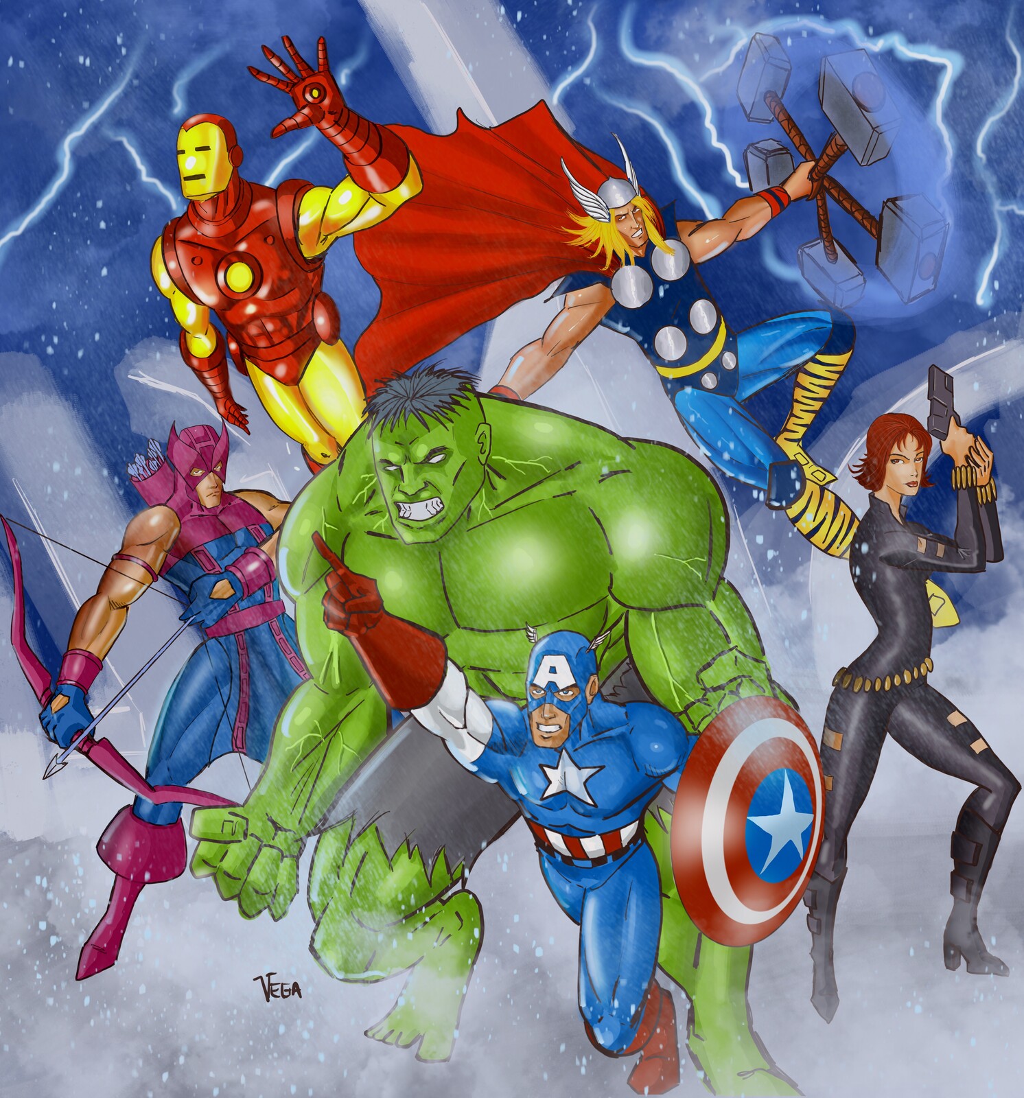 Artstation Classic Avengers Fan Art Gregorio Vega